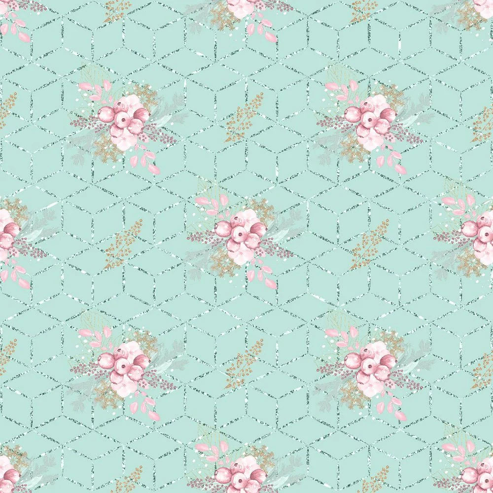 Hello Winter Pattern #4 Fabric - Green