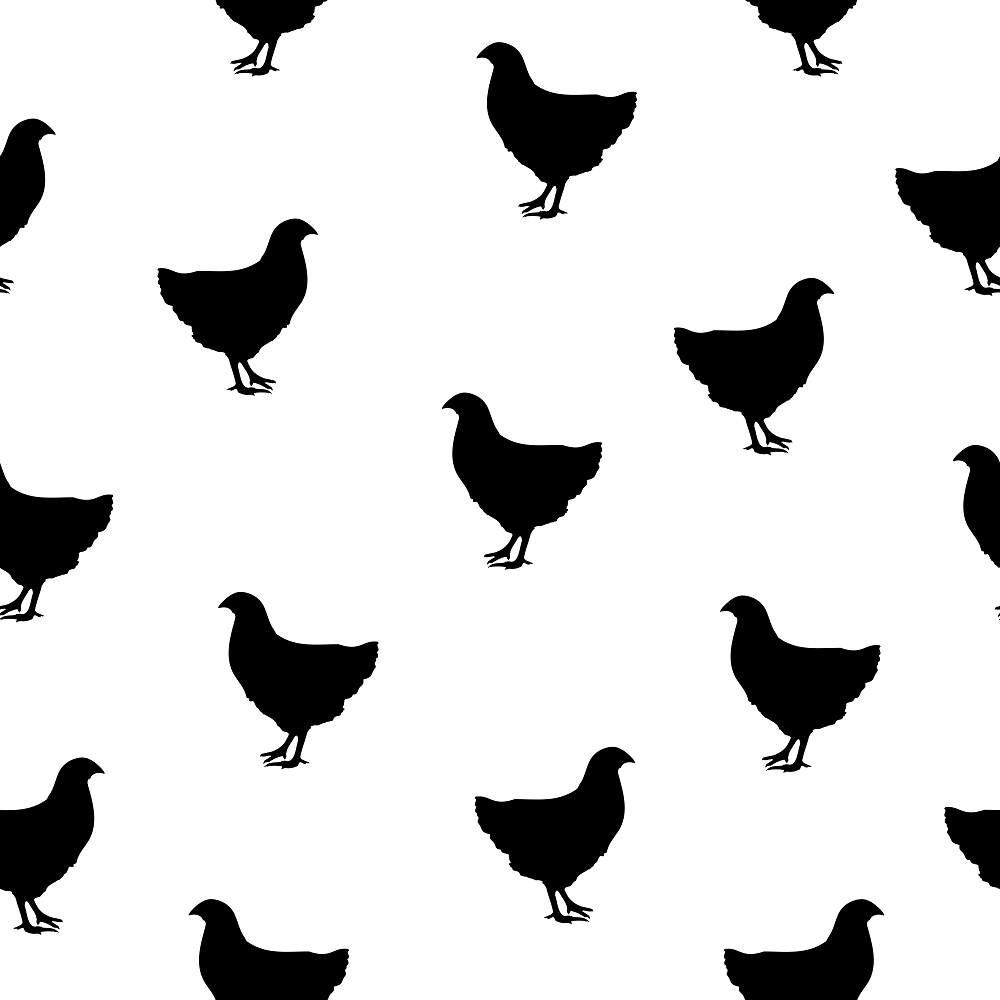 Hens Silhouette Fabric