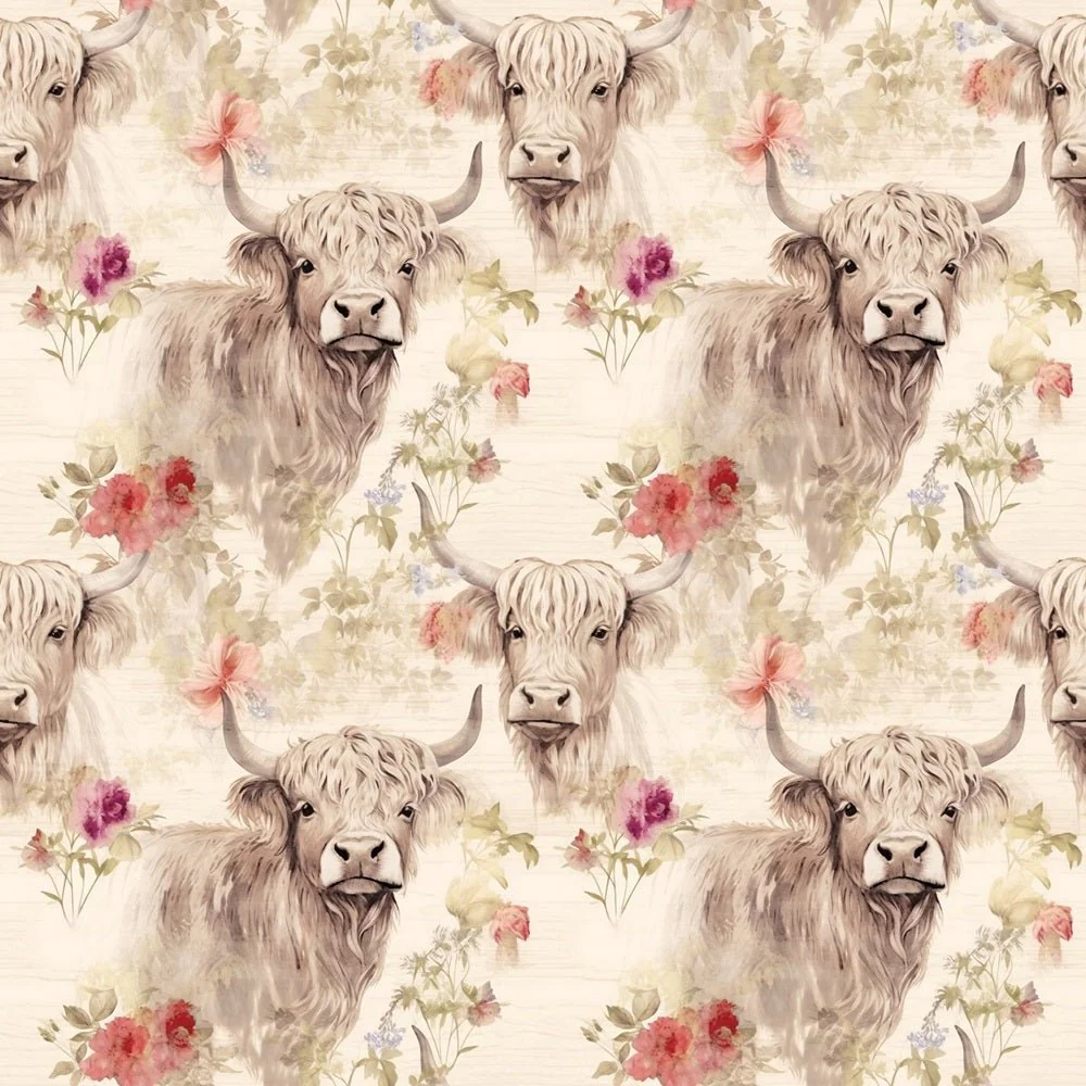 Highland Cows Pattern #9 Fabric
