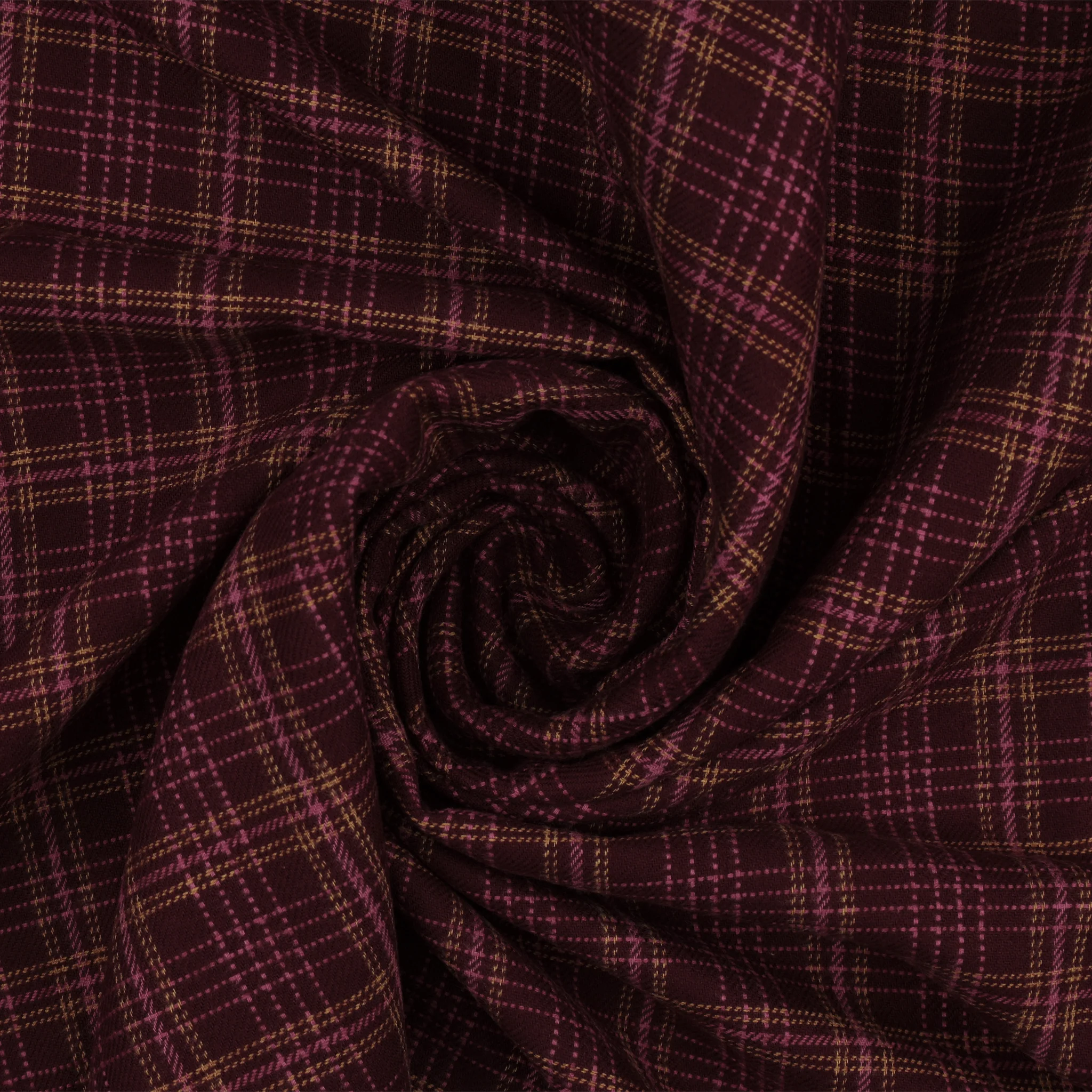 Highlands Flannel Fabric Collection - Dobby Crosshatch Plaid Merlot - Image 2