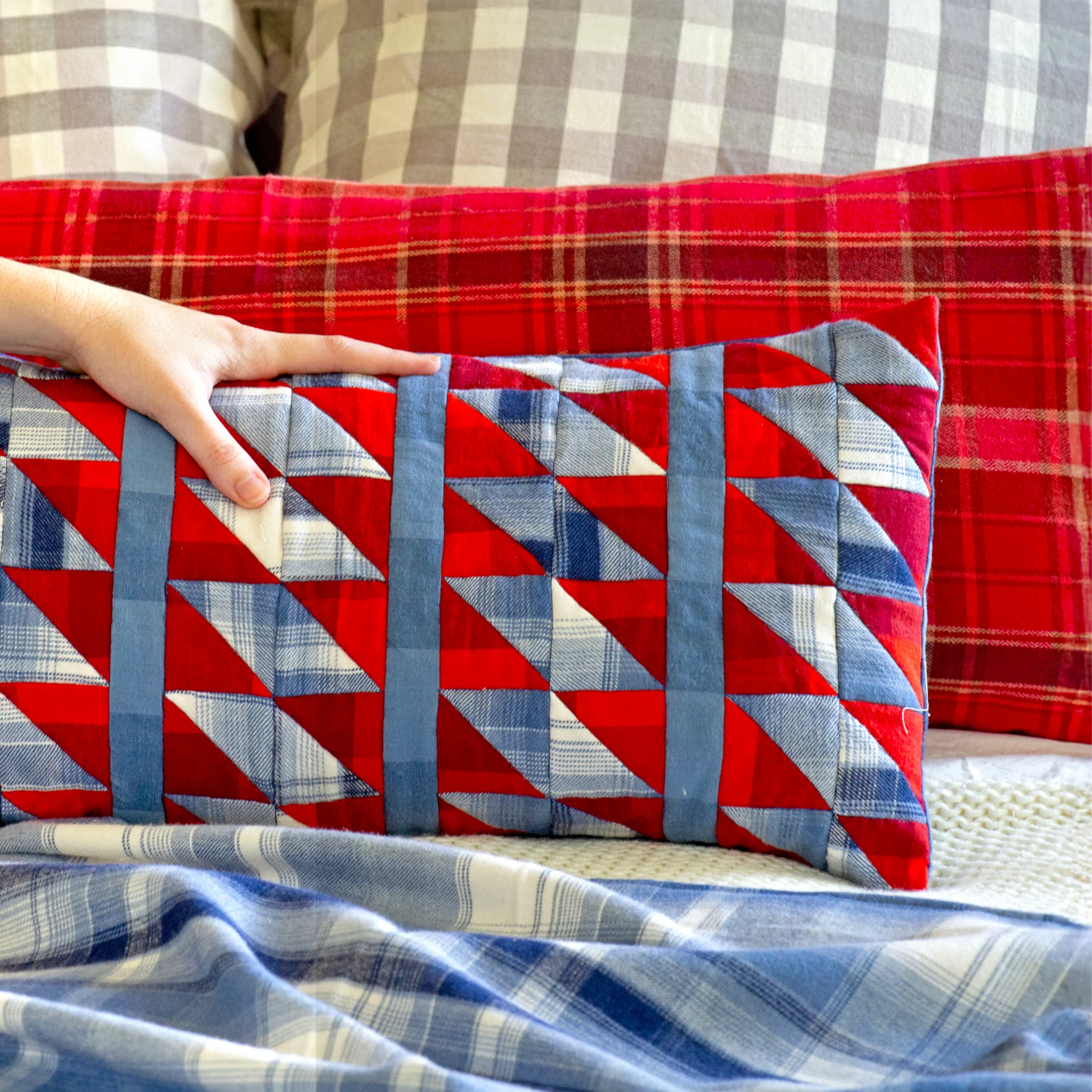Highlands Flannel Fabric Collection - Herringbone Sketch Plaid Tealberry - Image 10