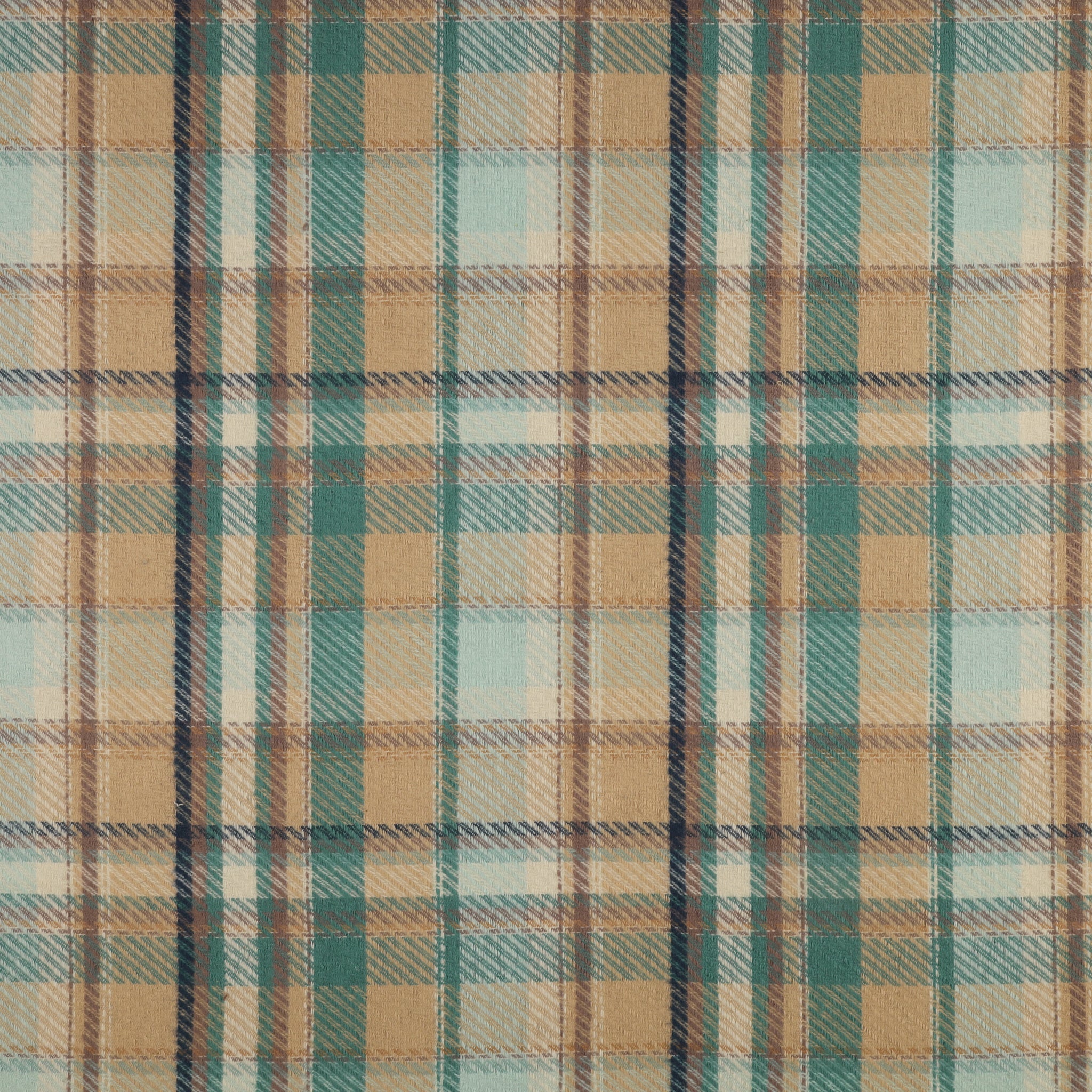 Highlands Flannel Fabric Collection - Twill Royal Plaid Horizon