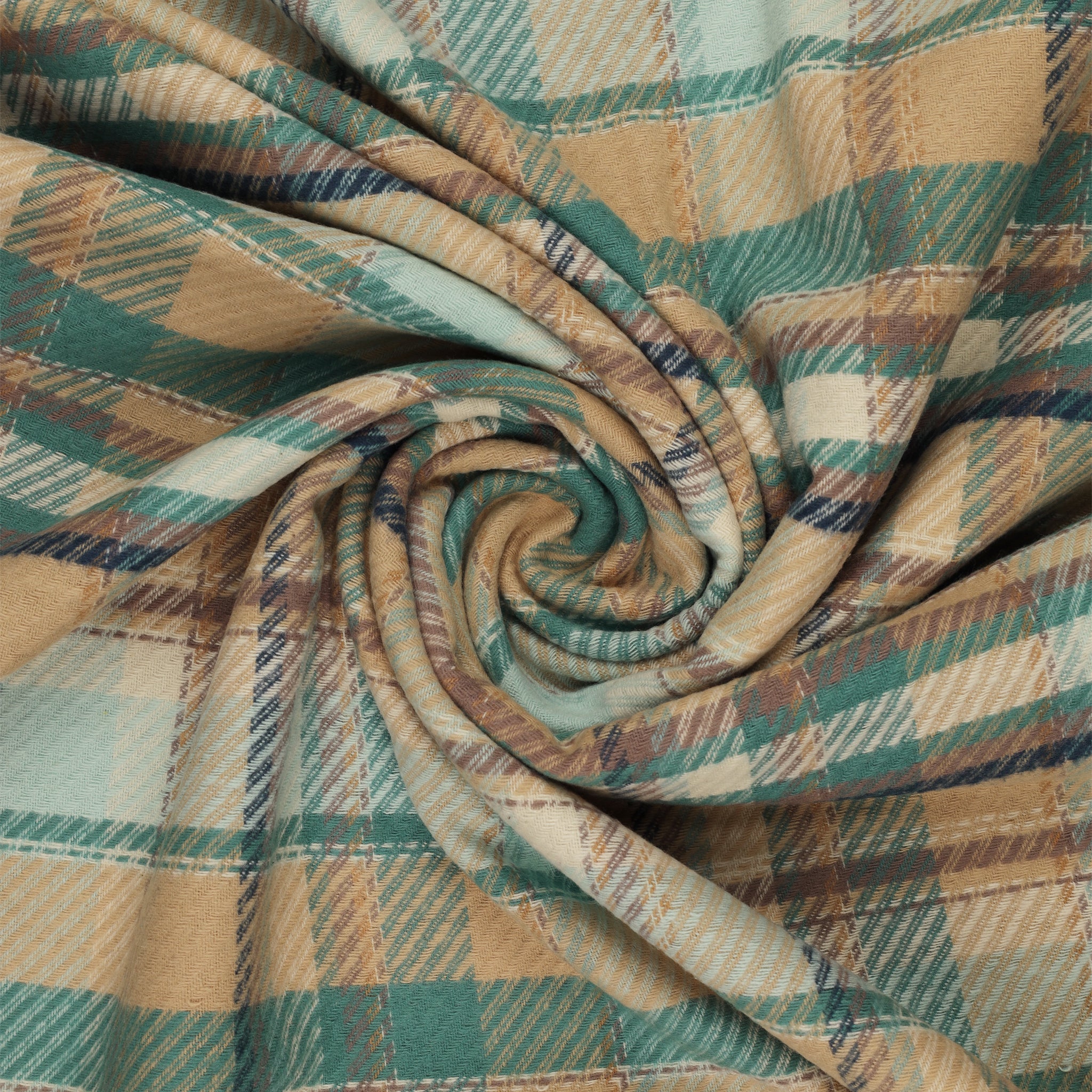 Highlands Flannel Fabric Collection - Twill Royal Plaid Horizon - Image 2