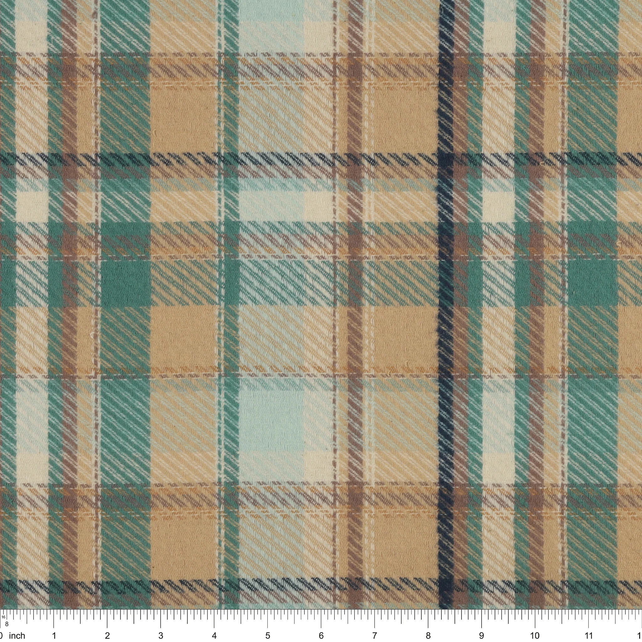 Highlands Flannel Fabric Collection - Twill Royal Plaid Horizon - Image 3