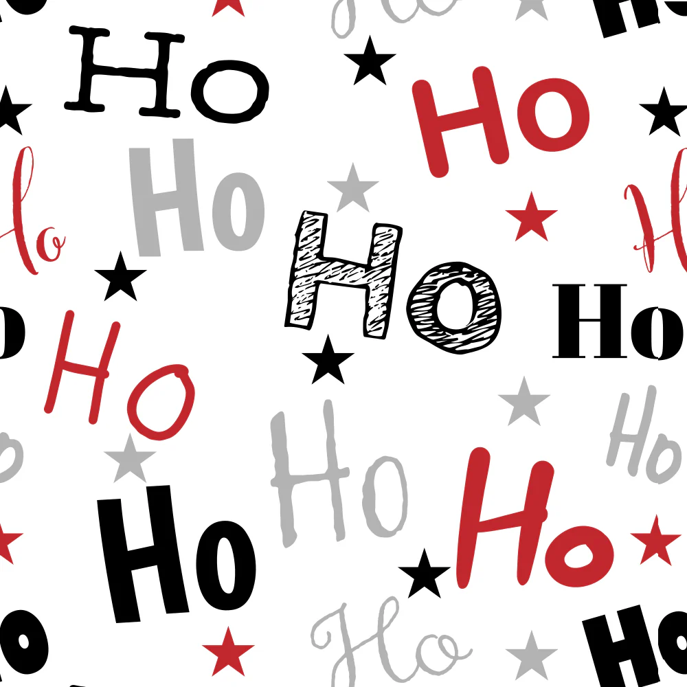 Ho Ho Ho Text Fabric