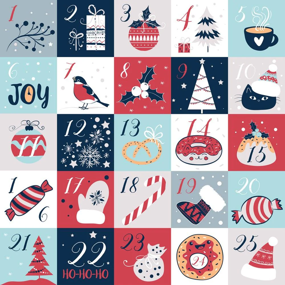 Holiday Elements Advent Calendar Fabric Panel