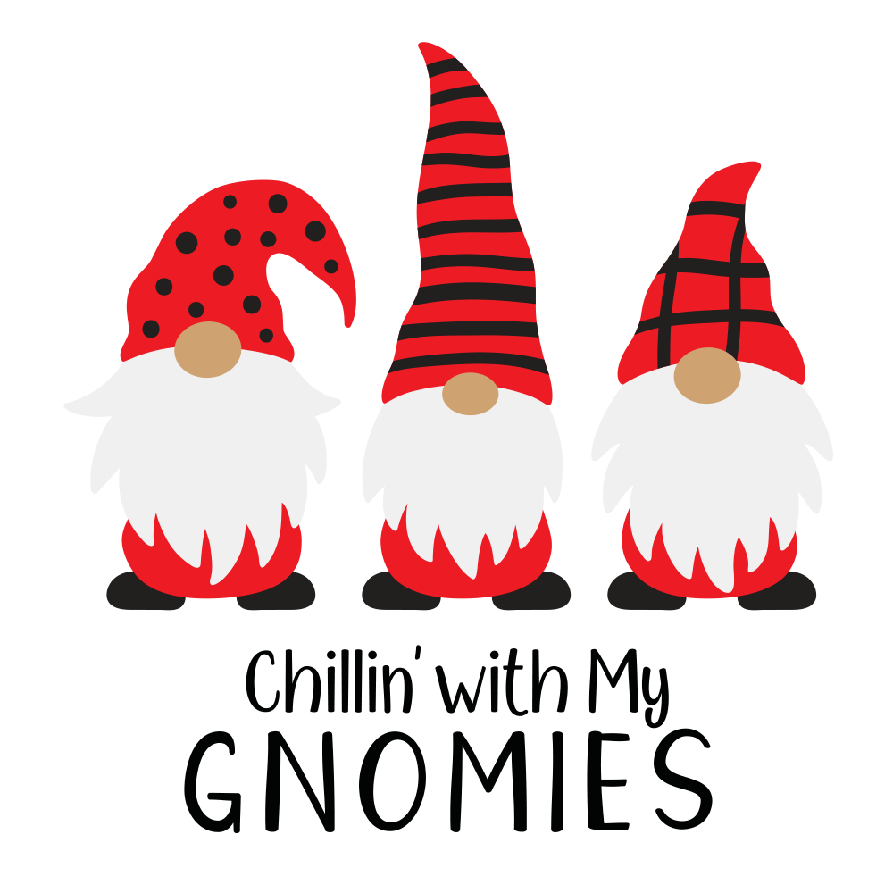 Holiday Gnomes, Gnomies Fabric Panel - White