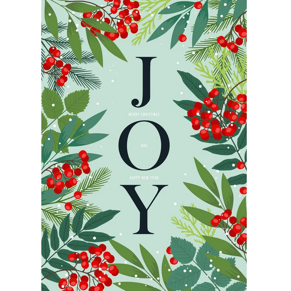 Holiday Joy Fabric Panel - Blue