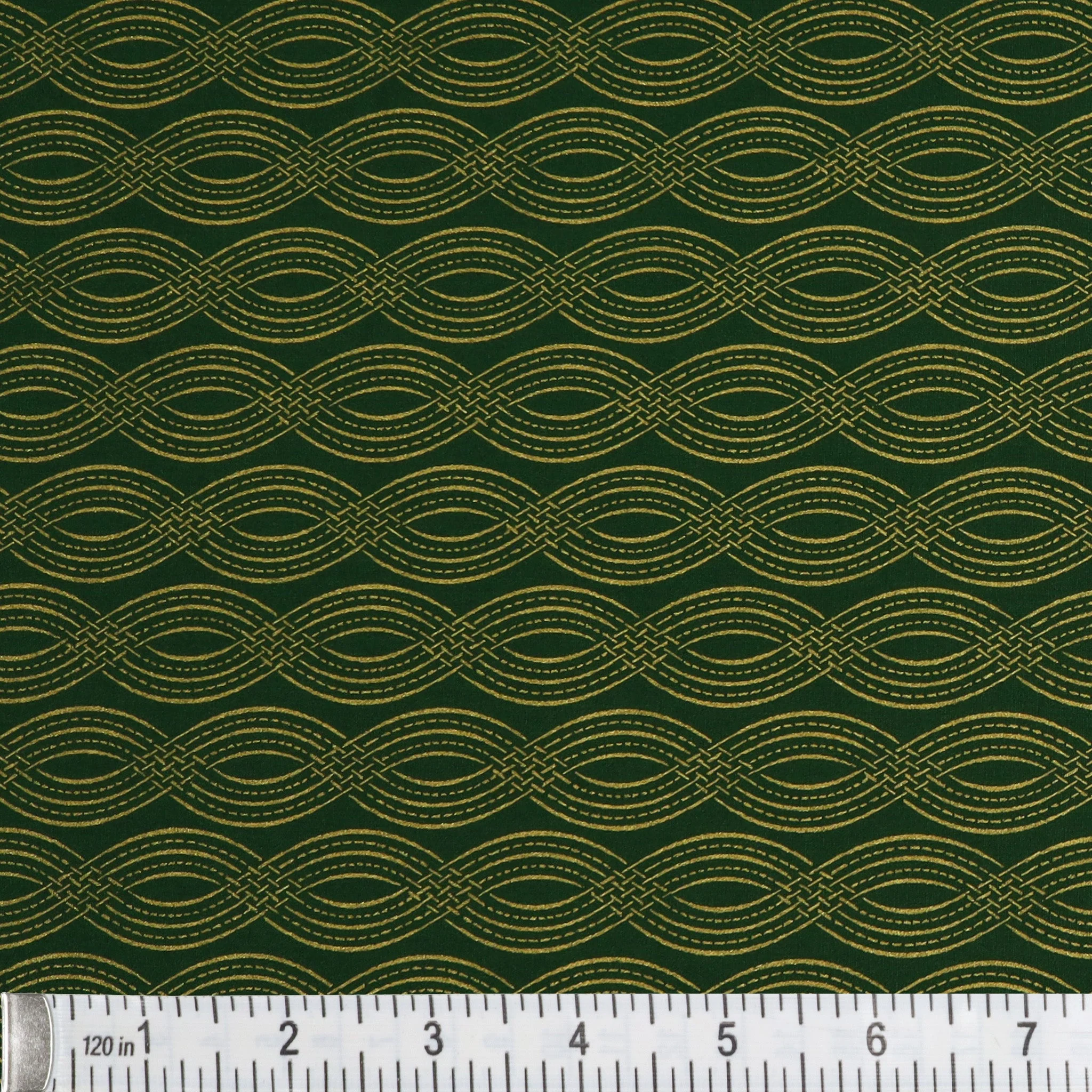 Holiday Keepsakes Fabric Collection - Elegant Ribbons Hunter Green - Image 2