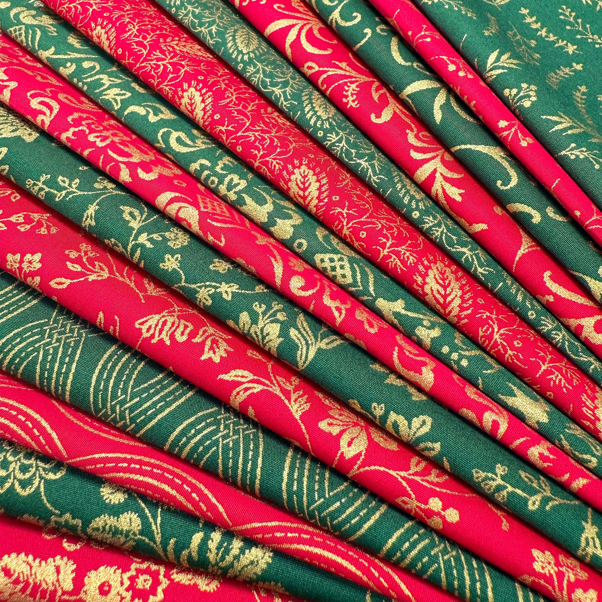 Holiday Keepsakes Fabric Collection - Elegant Scrolls Red - Image 4