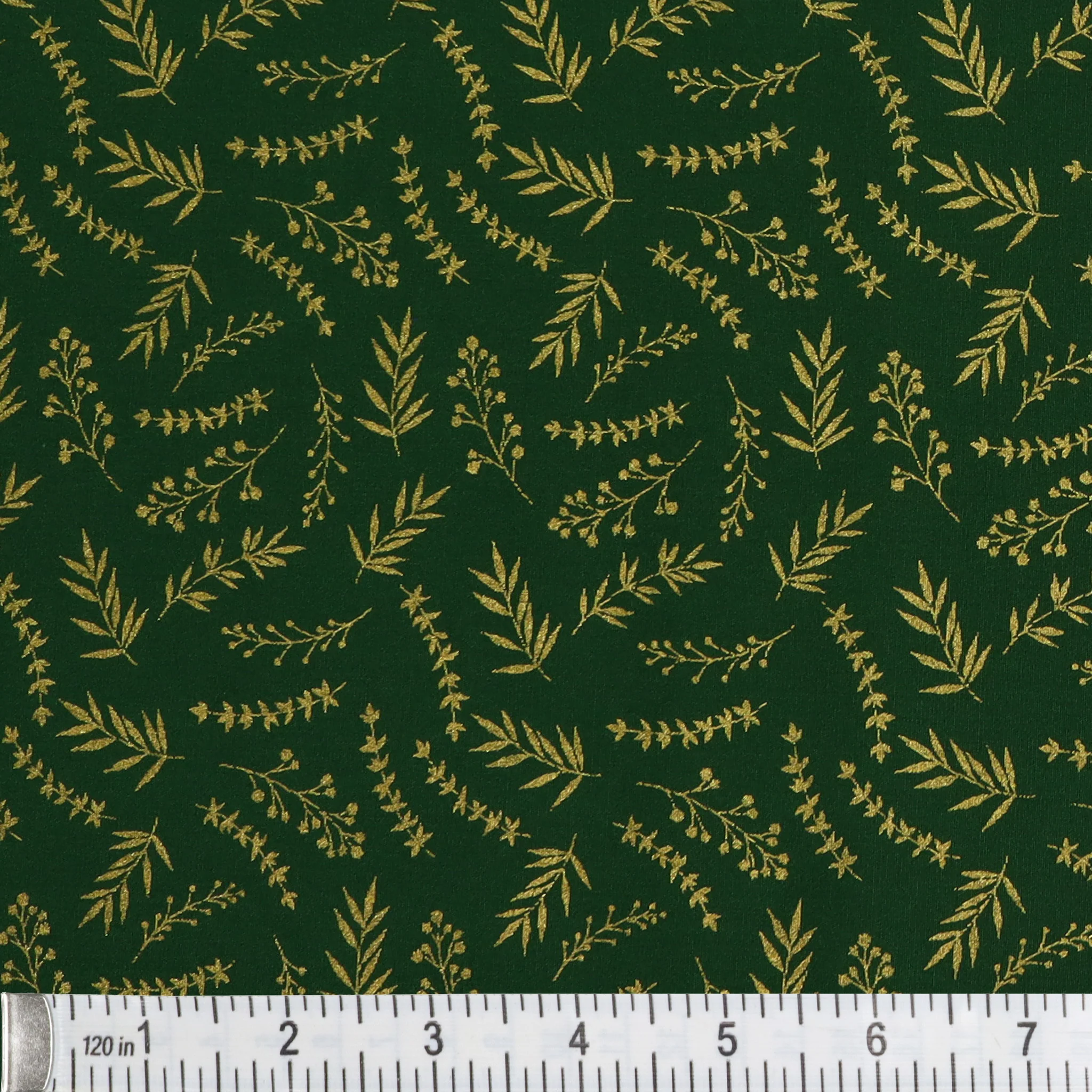 Holiday Keepsakes Fabric Collection - Elegant Sprigs Hunter Green - Image 2