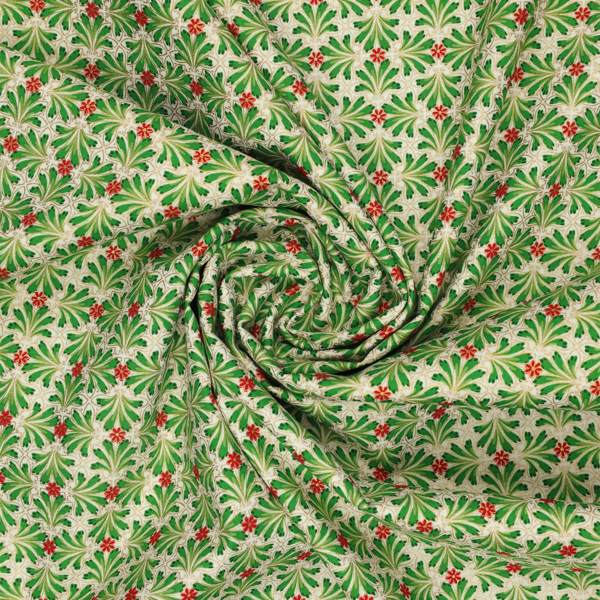 Holiday Nouveau Fabric Collection - Holiday Foulard Cream - Image 2