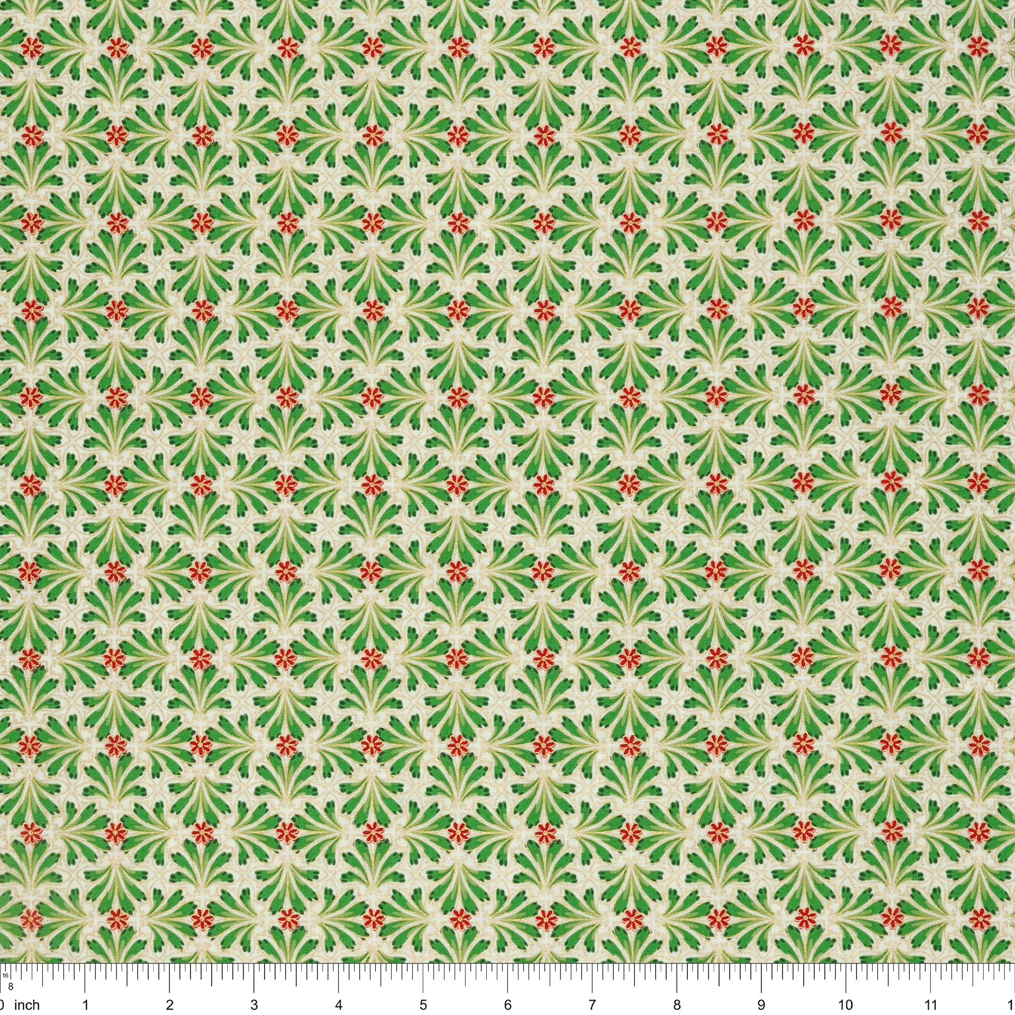 Holiday Nouveau Fabric Collection - Holiday Foulard Cream - Image 3