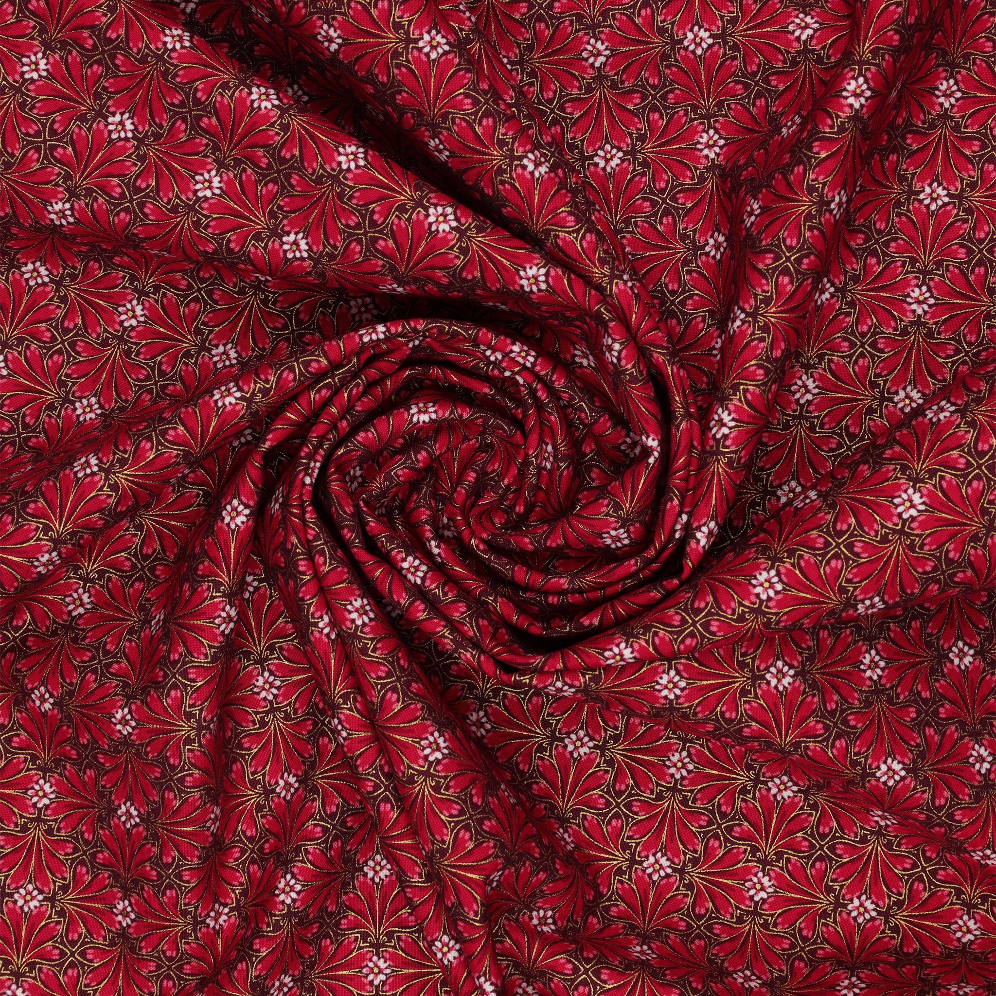 Holiday Nouveau Fabric Collection - Holiday Foulard Crimson - Image 2