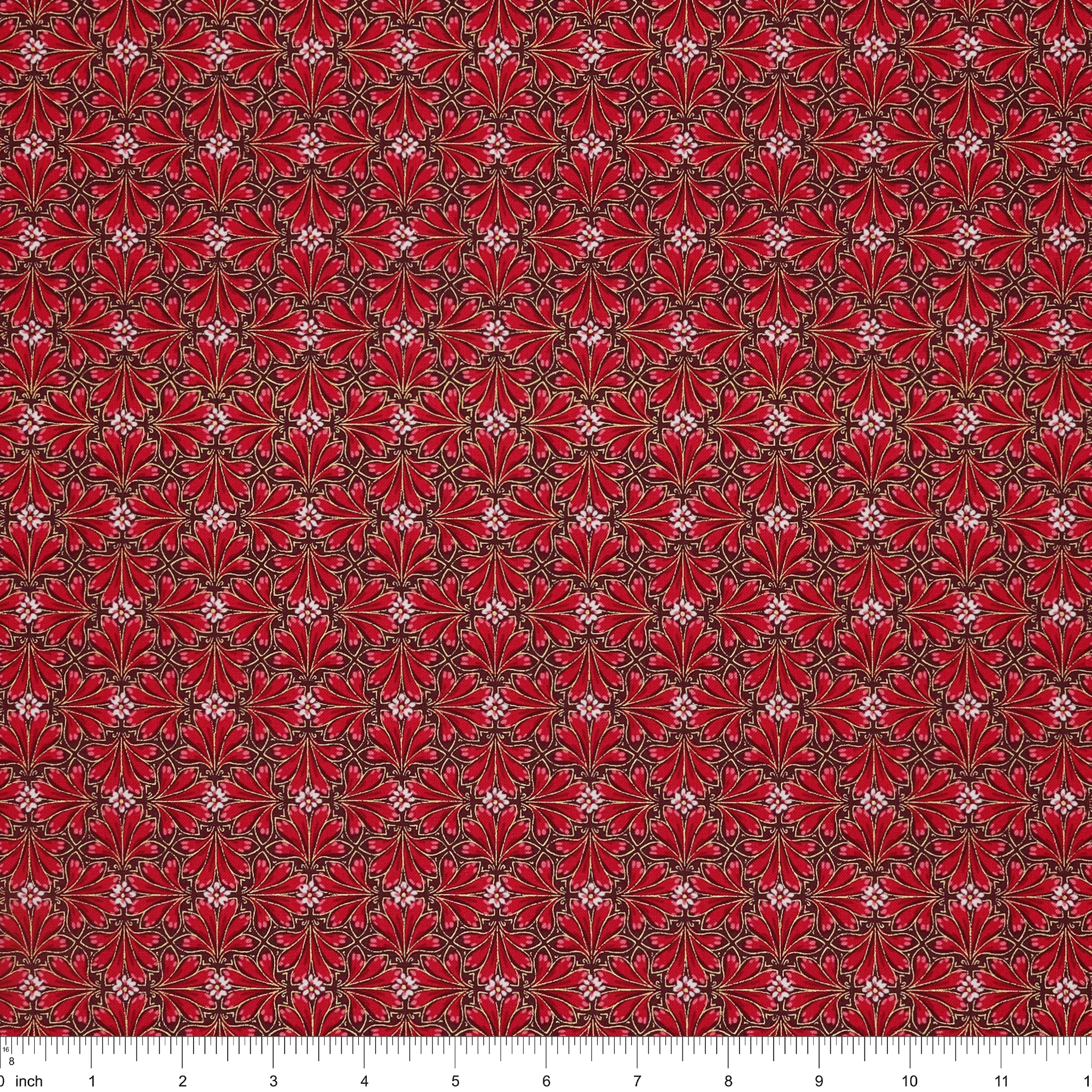 Holiday Nouveau Fabric Collection - Holiday Foulard Crimson - Image 3