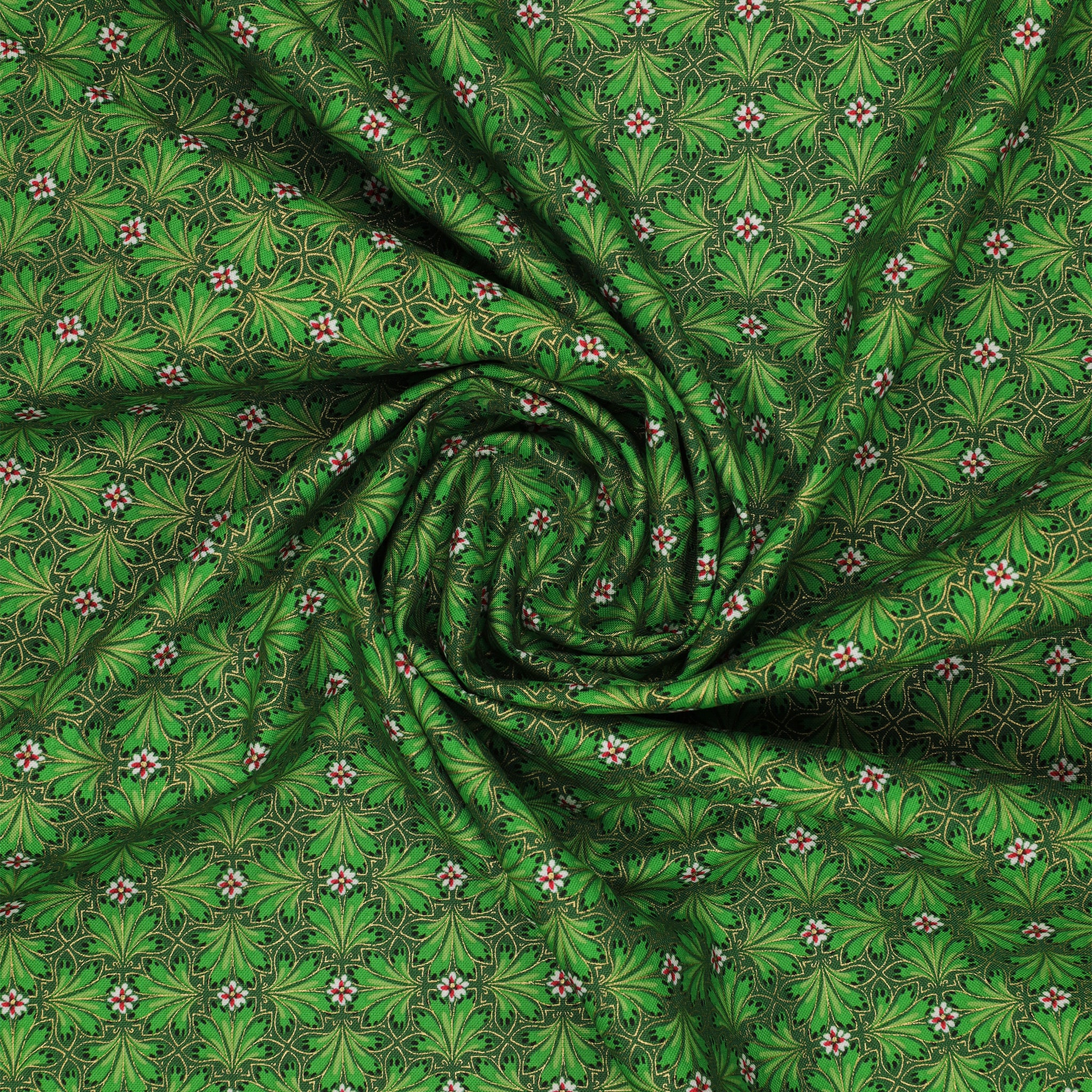 Holiday Nouveau Fabric Collection - Holiday Foulard Forest Green - Image 2