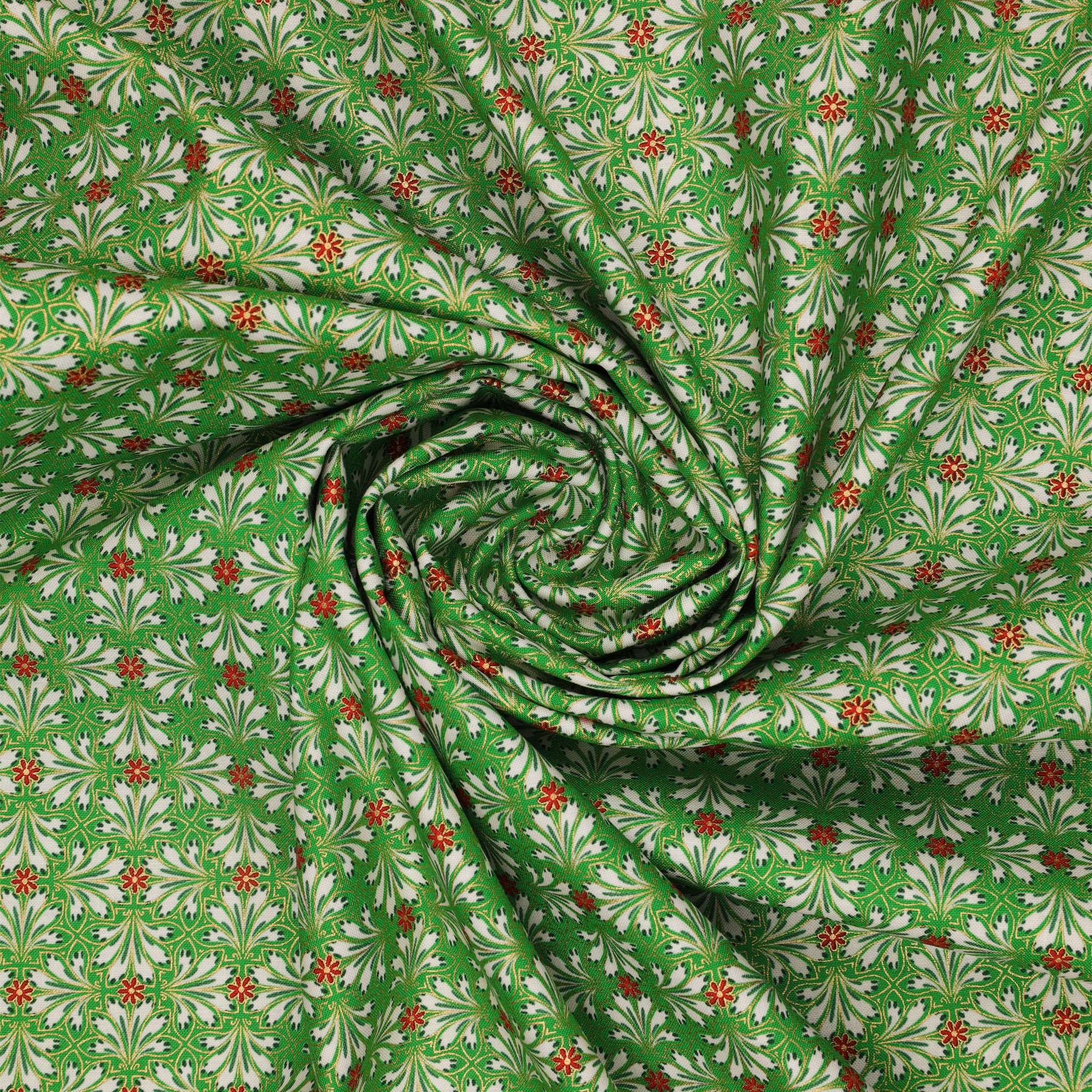 Holiday Nouveau Fabric Collection - Holiday Foulard Green/Multi - Image 2