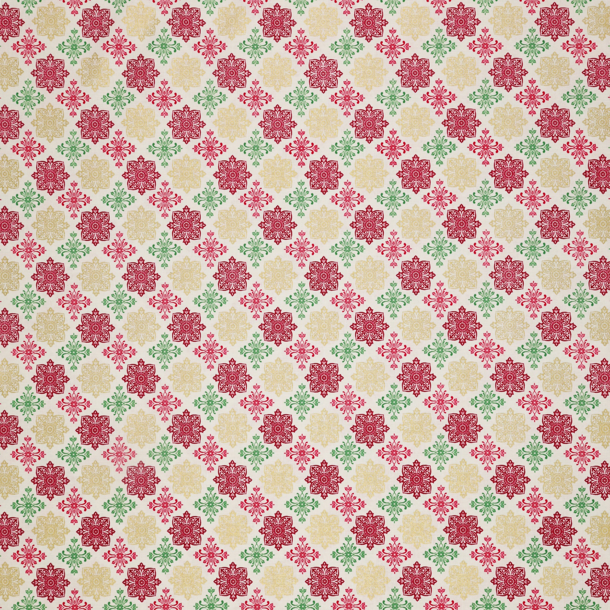 Holiday Nouveau Fabric Collection - Holiday Medallions Cream