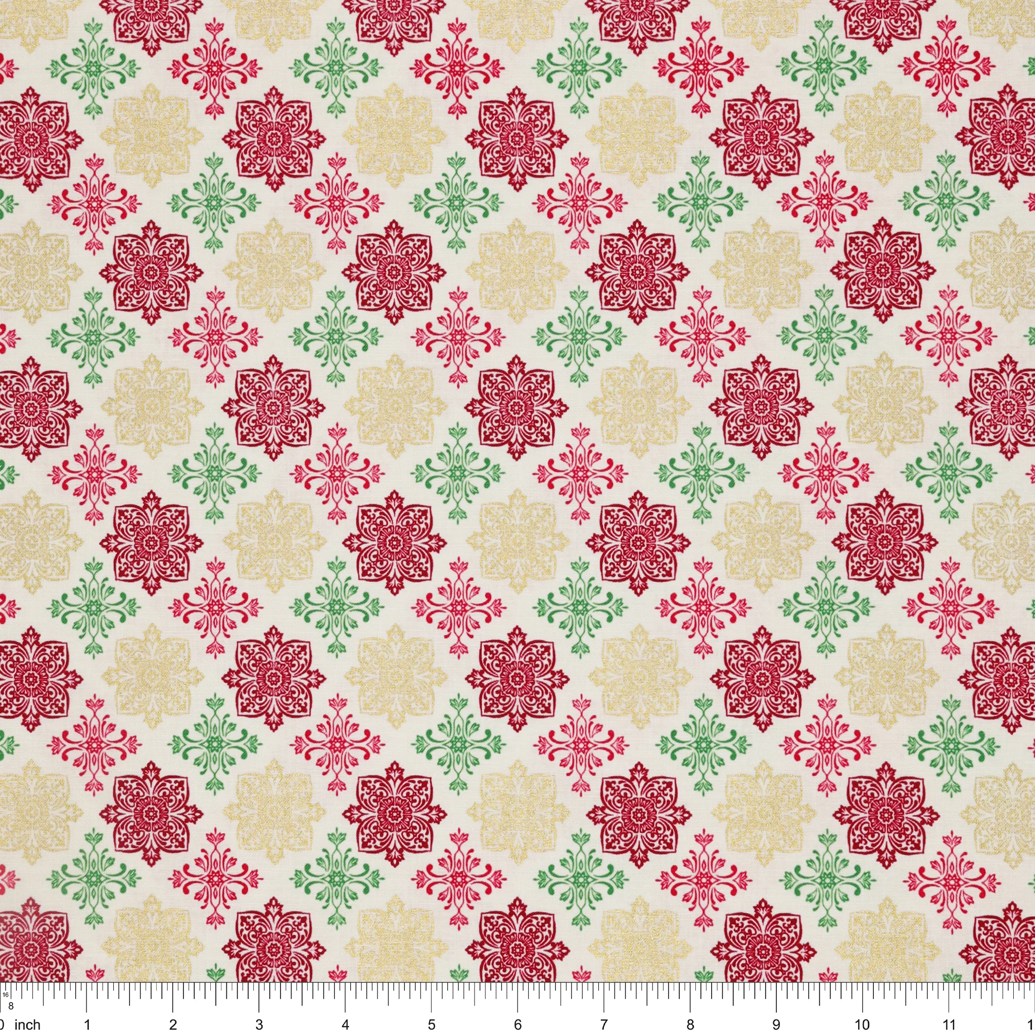 Holiday Nouveau Fabric Collection - Holiday Medallions Cream - Image 3