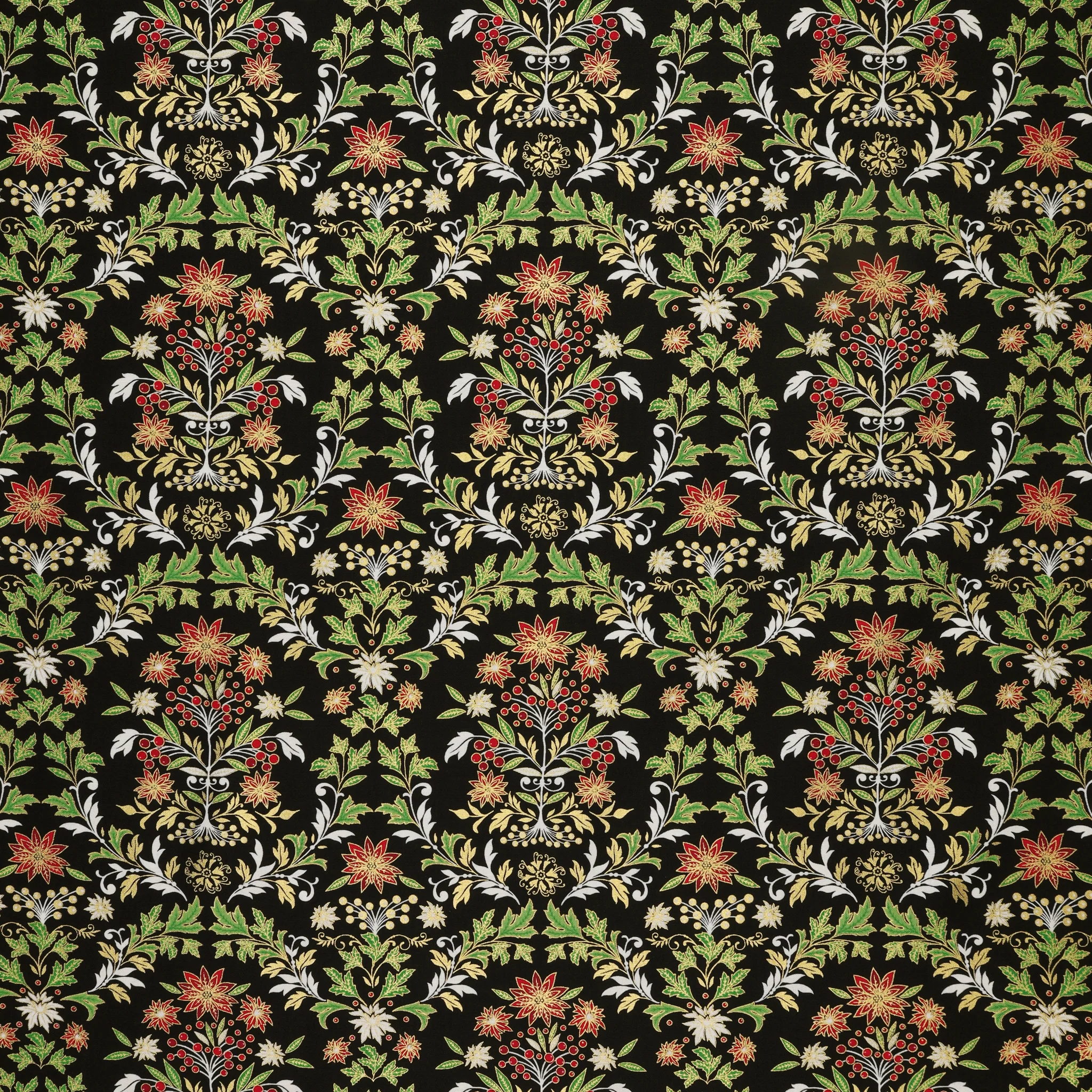 Holiday Nouveau Fabric Collection - Holiday Nouveau Garden Black