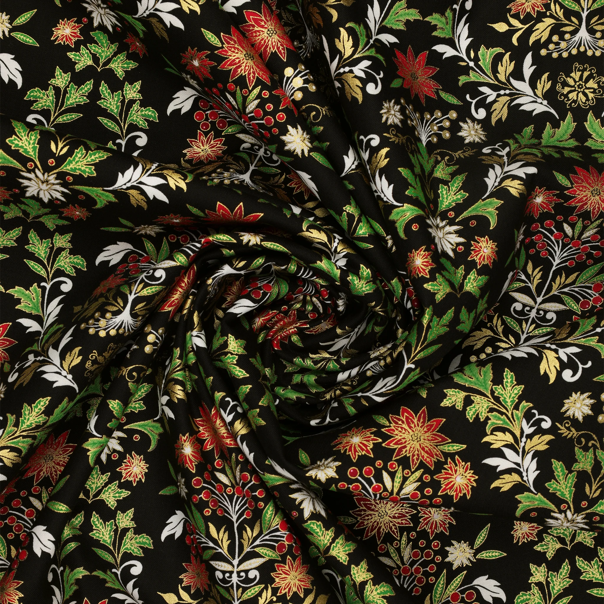 Holiday Nouveau Fabric Collection - Holiday Nouveau Garden Black - Image 2