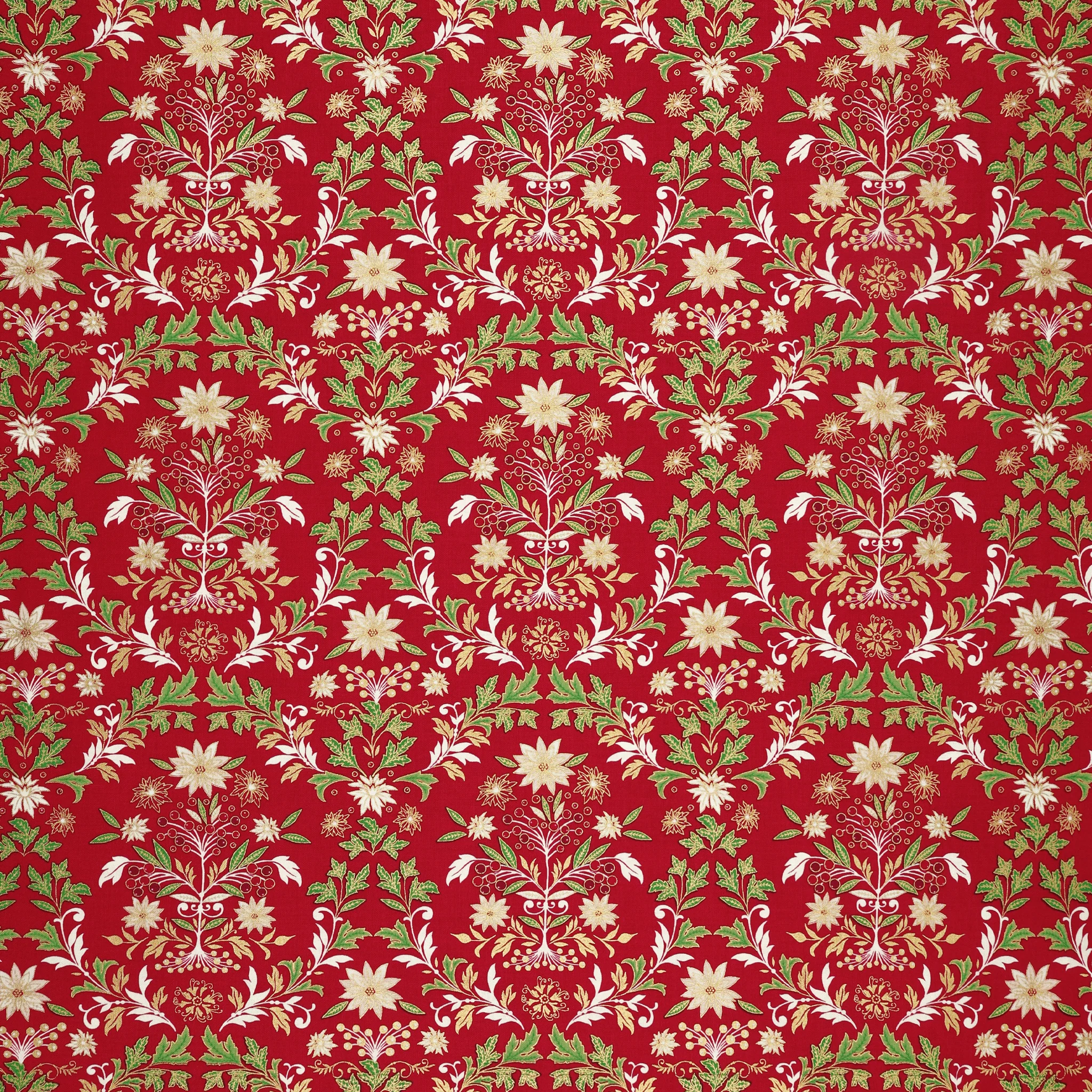 Holiday Nouveau Fabric Collection - Holiday Nouveau Garden Crimson