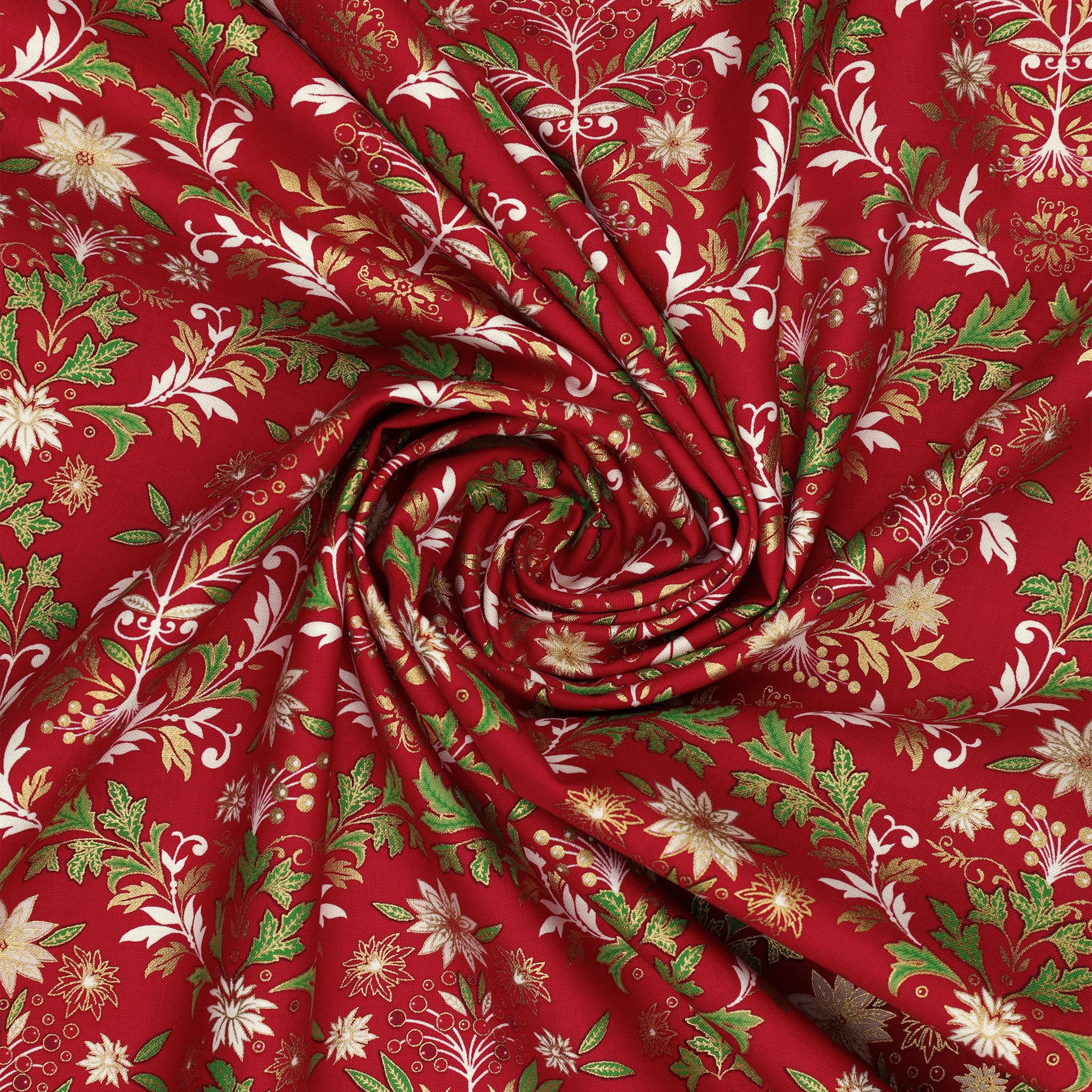 Holiday Nouveau Fabric Collection - Holiday Nouveau Garden Crimson - Image 2