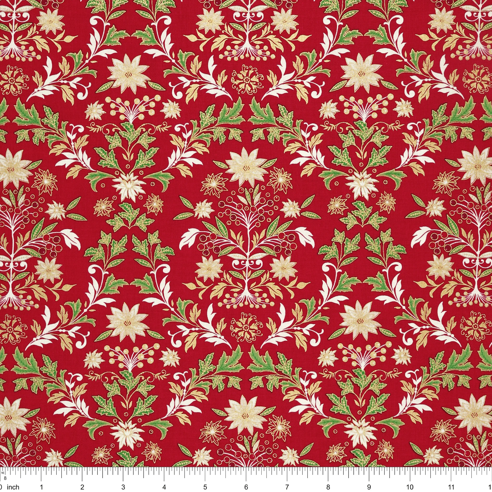 Holiday Nouveau Fabric Collection - Holiday Nouveau Garden Crimson - Image 3
