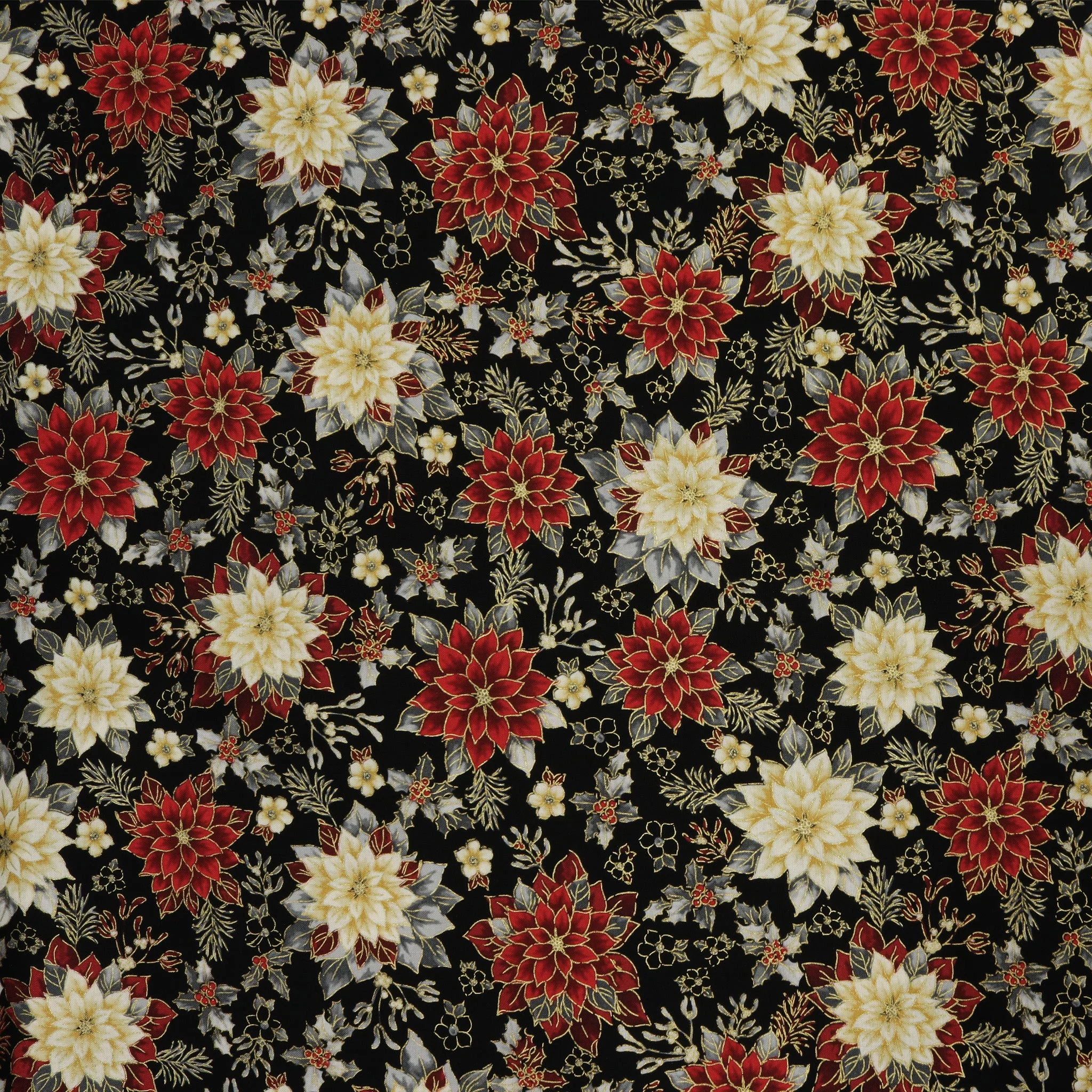 Holiday Tidings Fabric Collection - Holiday Garden Black