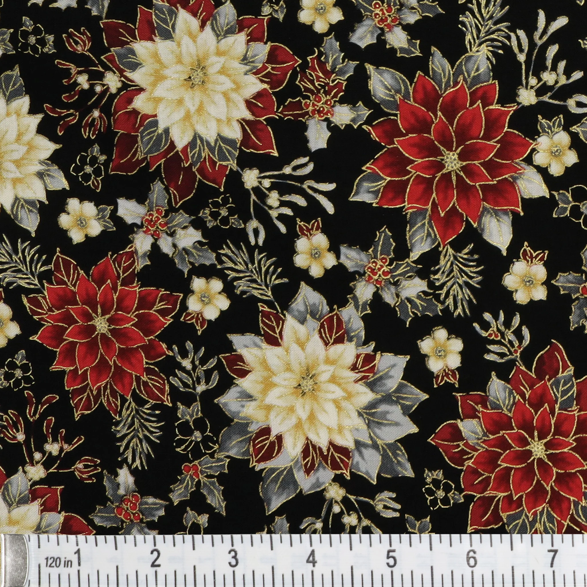 Holiday Tidings Fabric Collection - Holiday Garden Black - Image 2