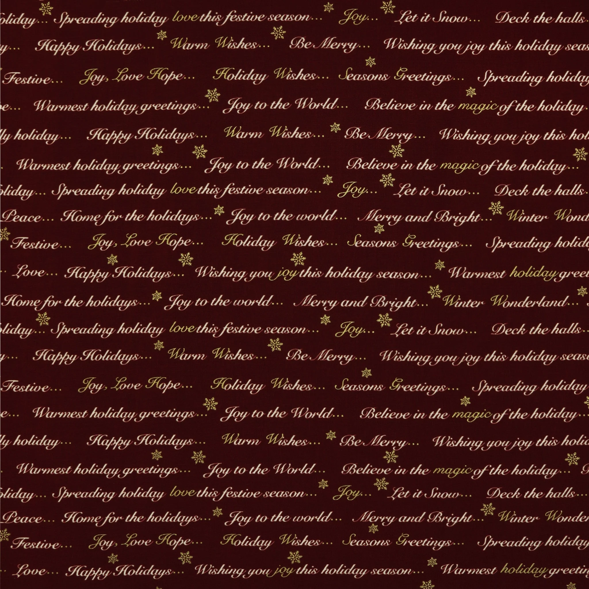 Holiday Tidings Fabric Collection - Holiday Greetings Burgundy