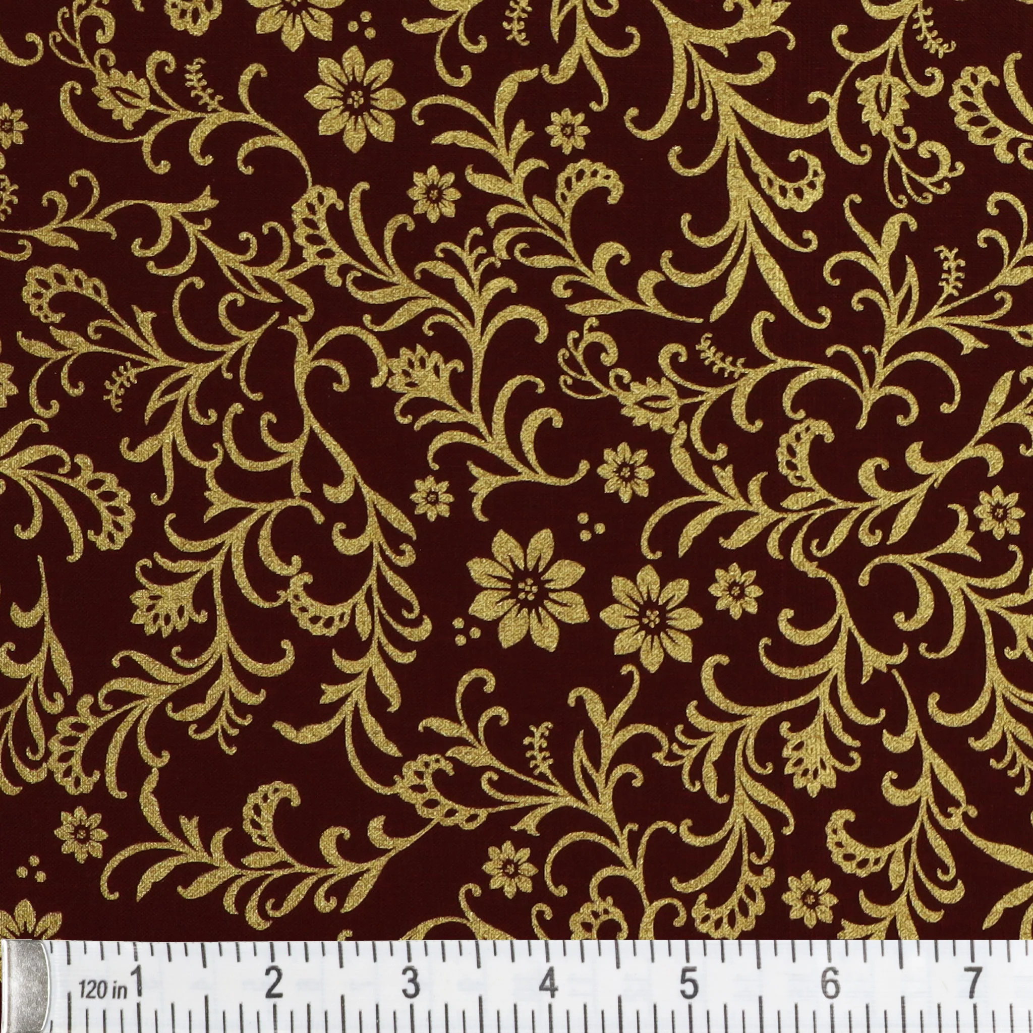 Holiday Tidings Fabric Collection - Holiday Vines Burgundy - Image 2