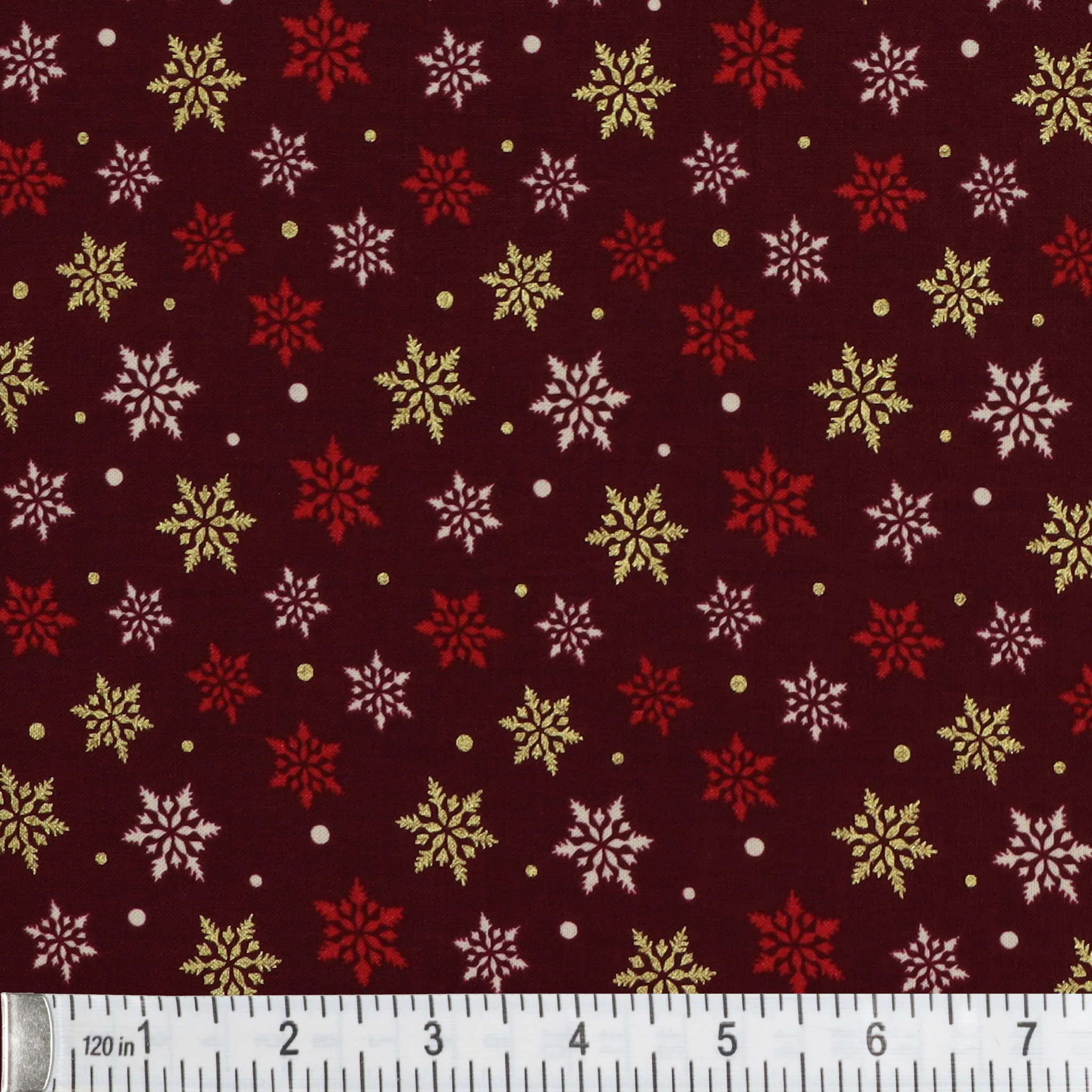 Holiday Tidings Fabric Collection - Snowflake Splendor Burgundy - Image 2