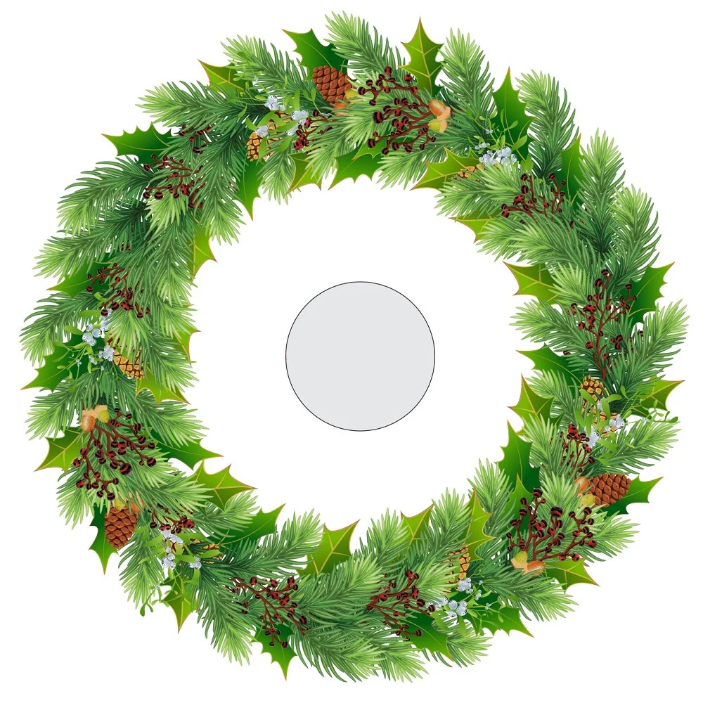 Holly & Berries Tree Skirt Fabric Panel