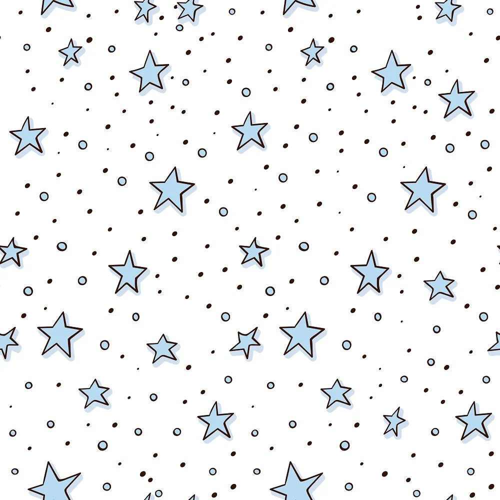 Holly Jolly Stars Fabric - White