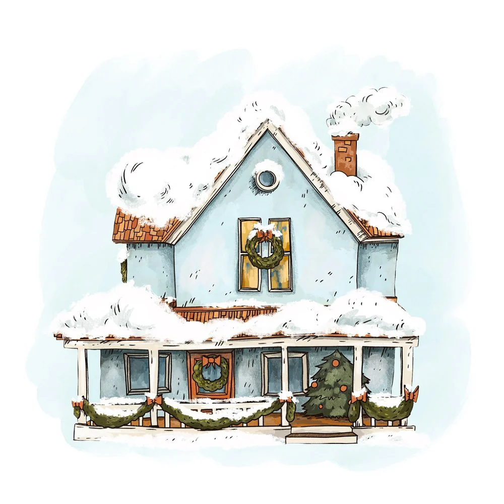 Home For Christmas Fabric Panel