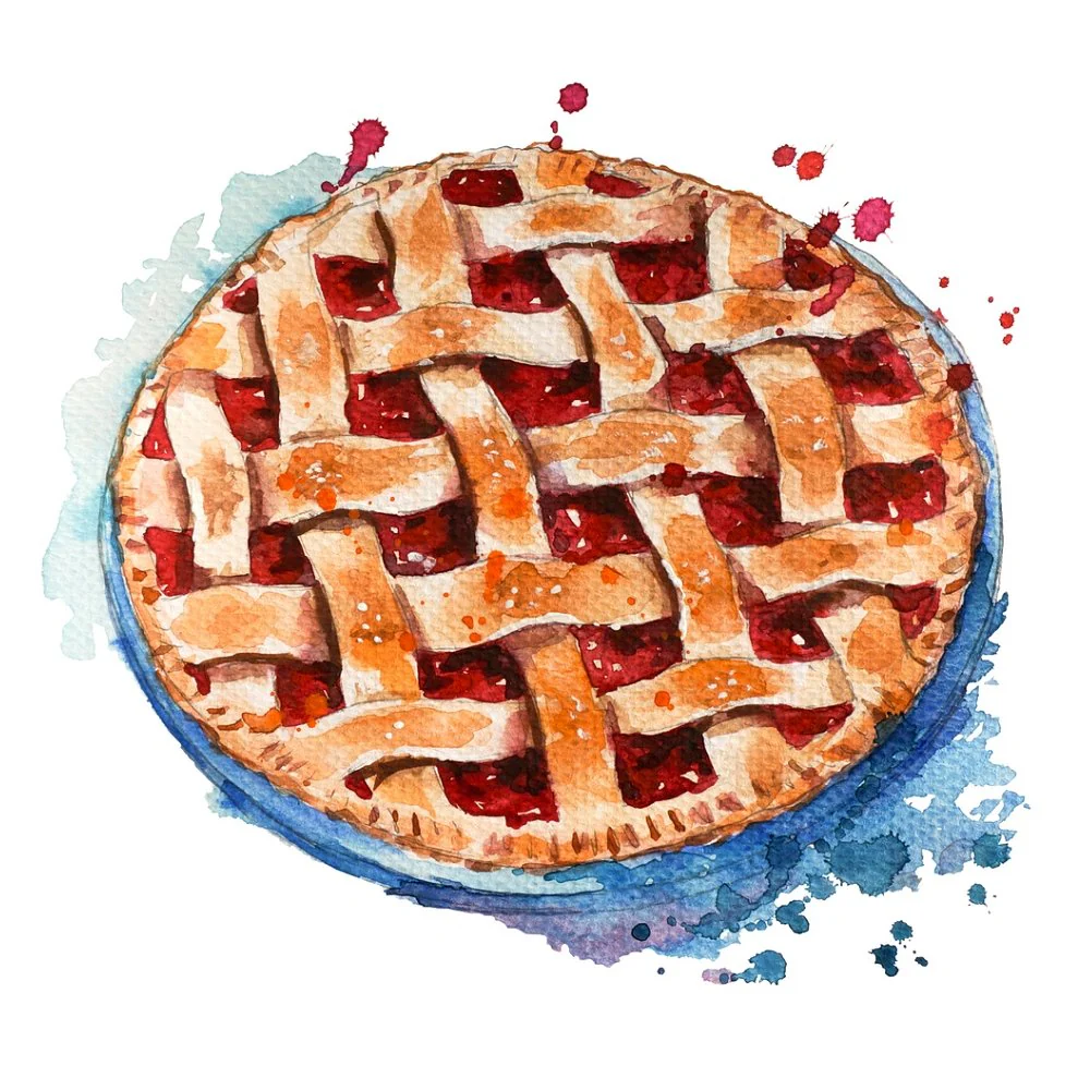 Home Made Berry Pie Fabric Panel