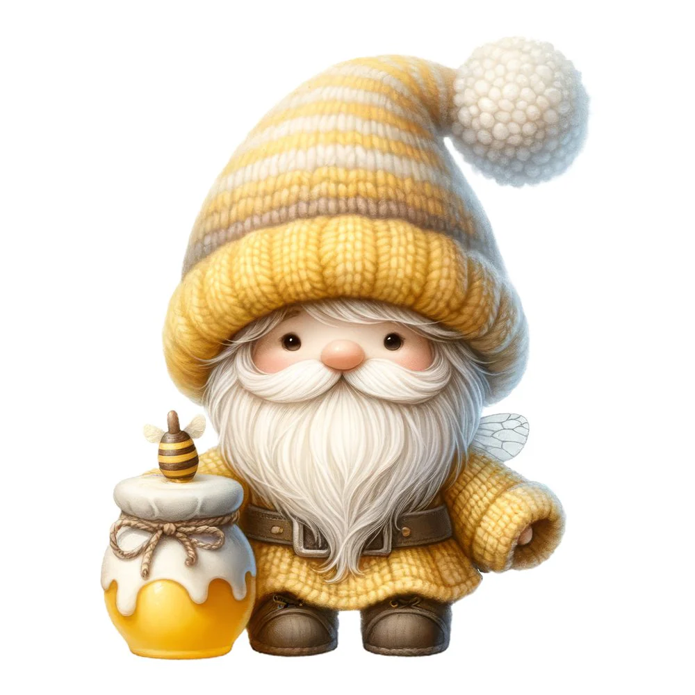 Honey Bee Gnome #2 Fabric Panel