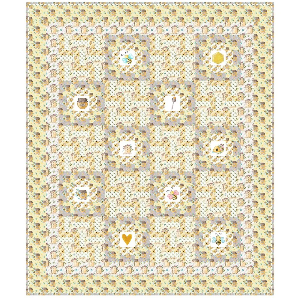 Honey Bee Quilt Kit - 65 1/2" x 77 1/2"