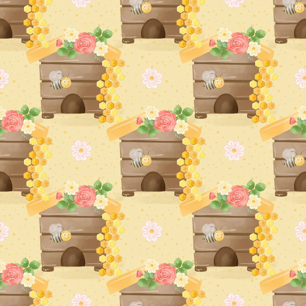 Honey Bee Volume 2 Bee Hives Fabric - Tan