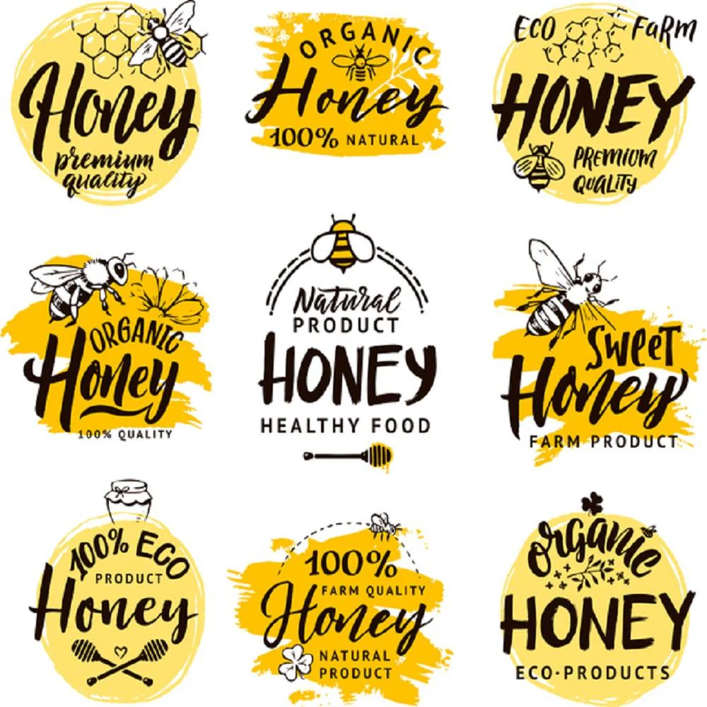 Honey Logos Fabric Panel - White