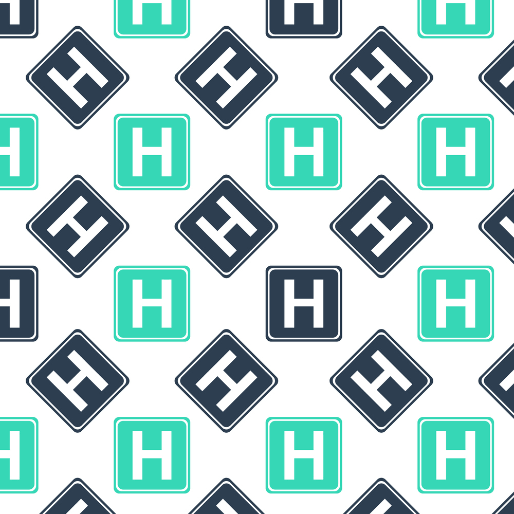 Hospital Icon Fabric - Navy/teal