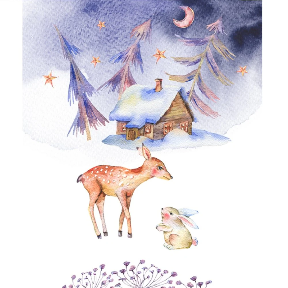House In The Magical Forest Fabric Panel