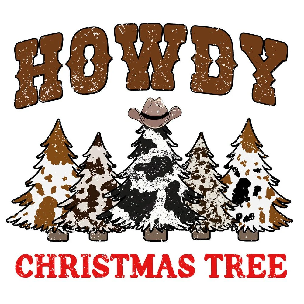 Howdy Christmas Tree Fabric Panel