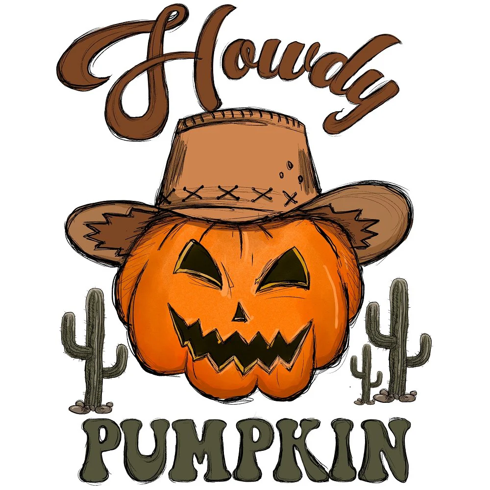 Howdy Pumpkin Fabric Panel