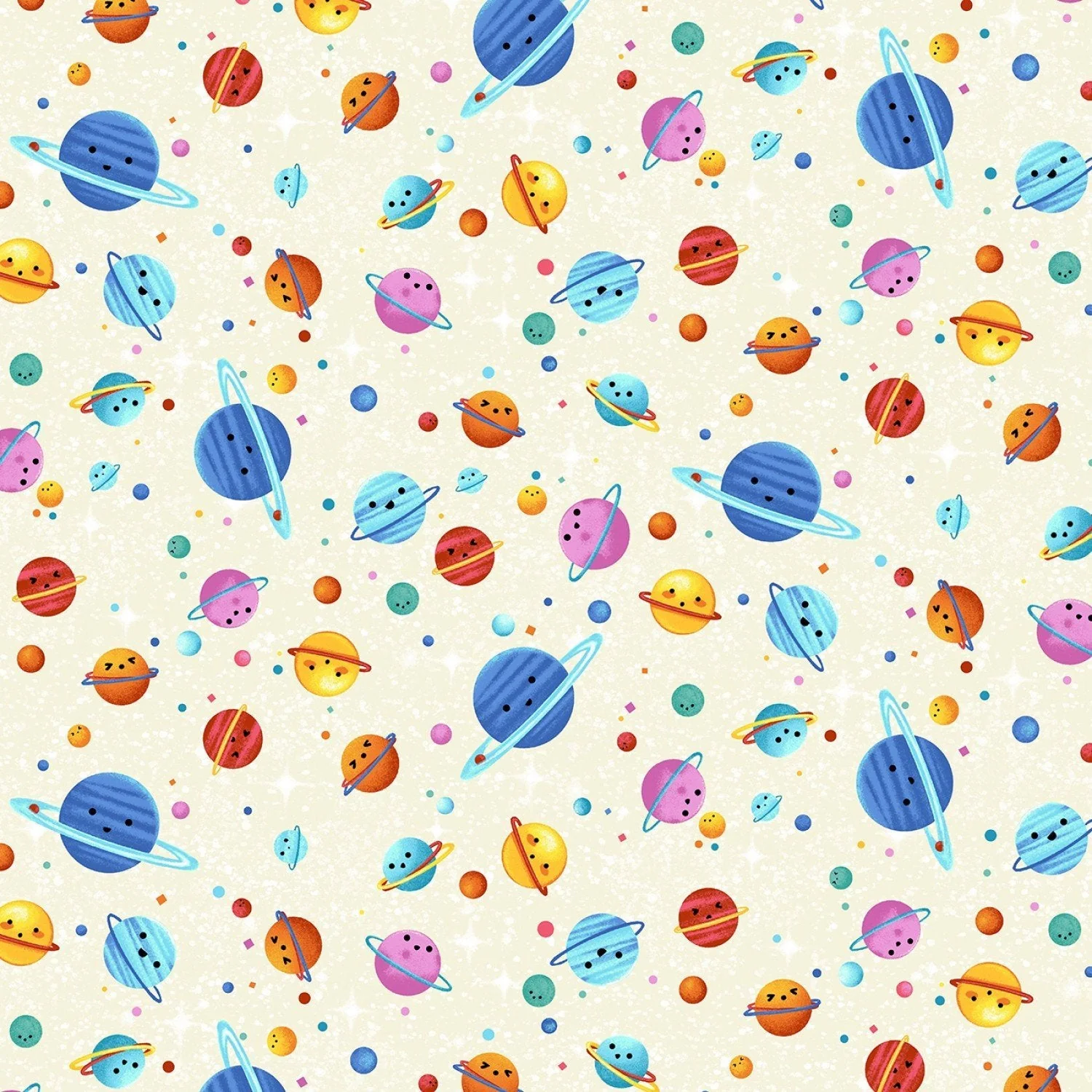 Hula Universe, Cosmic Space Fabric - Metallic and Cream