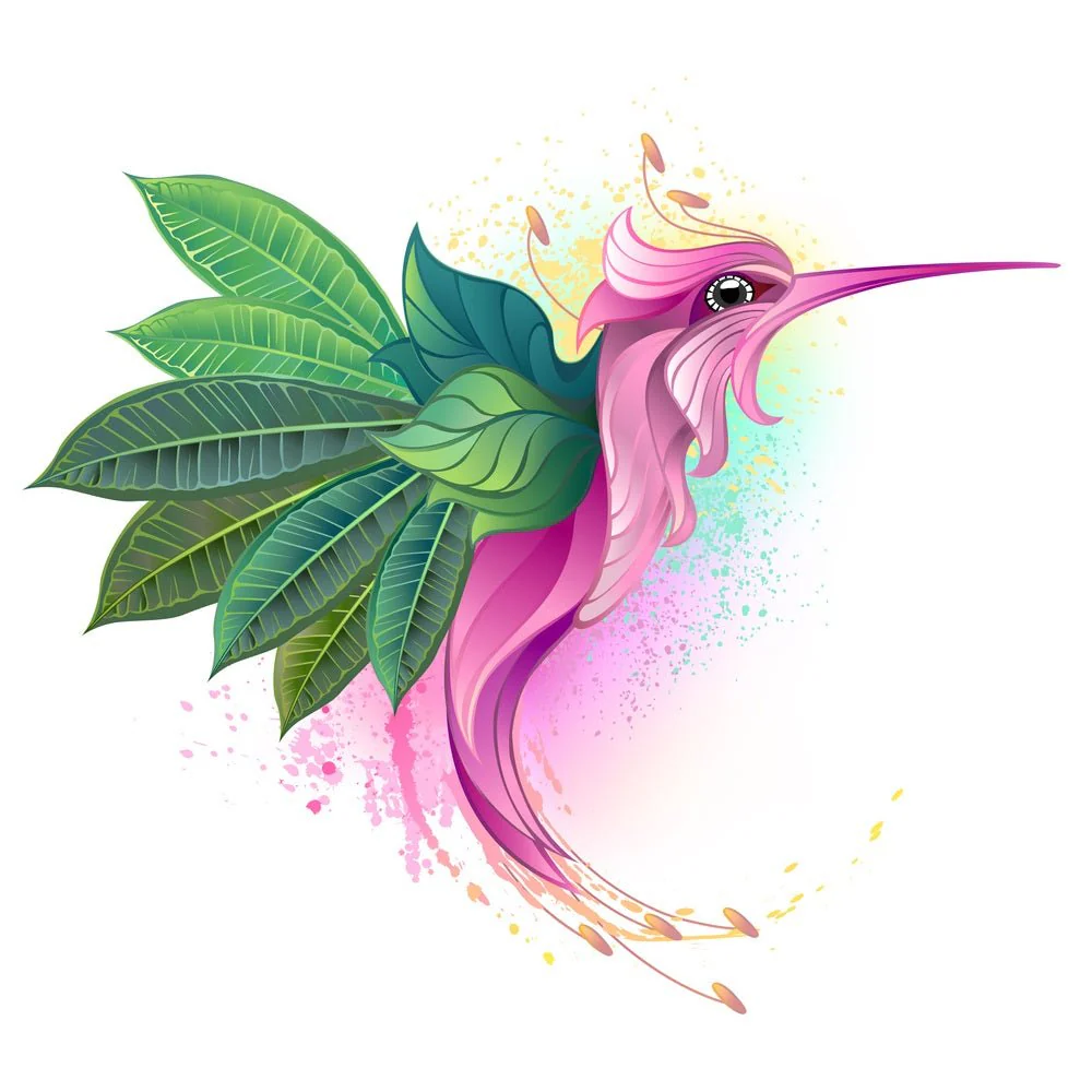 Hummingbird Flower Fabric Panel