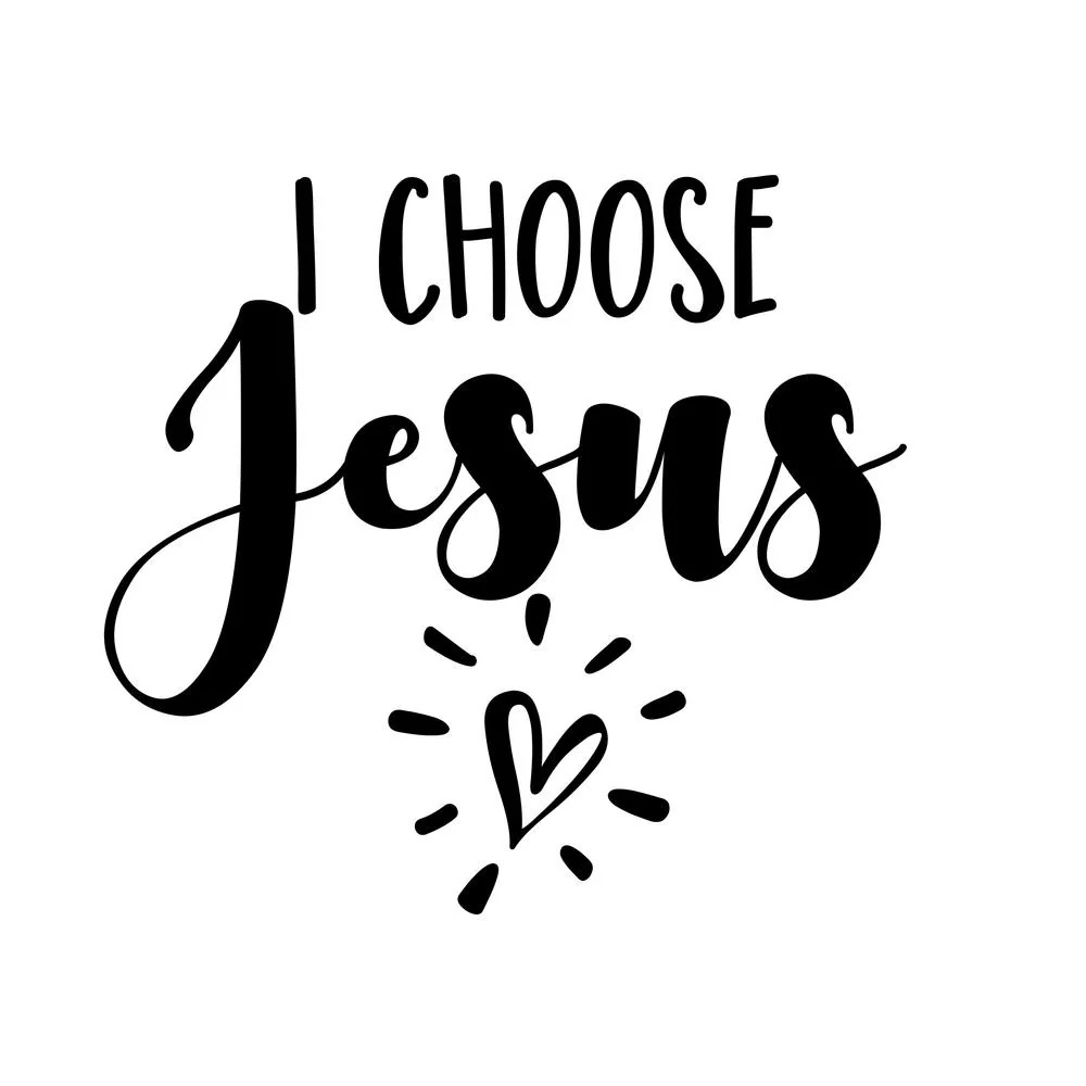 I Choose Jesus Fabric Panel - White