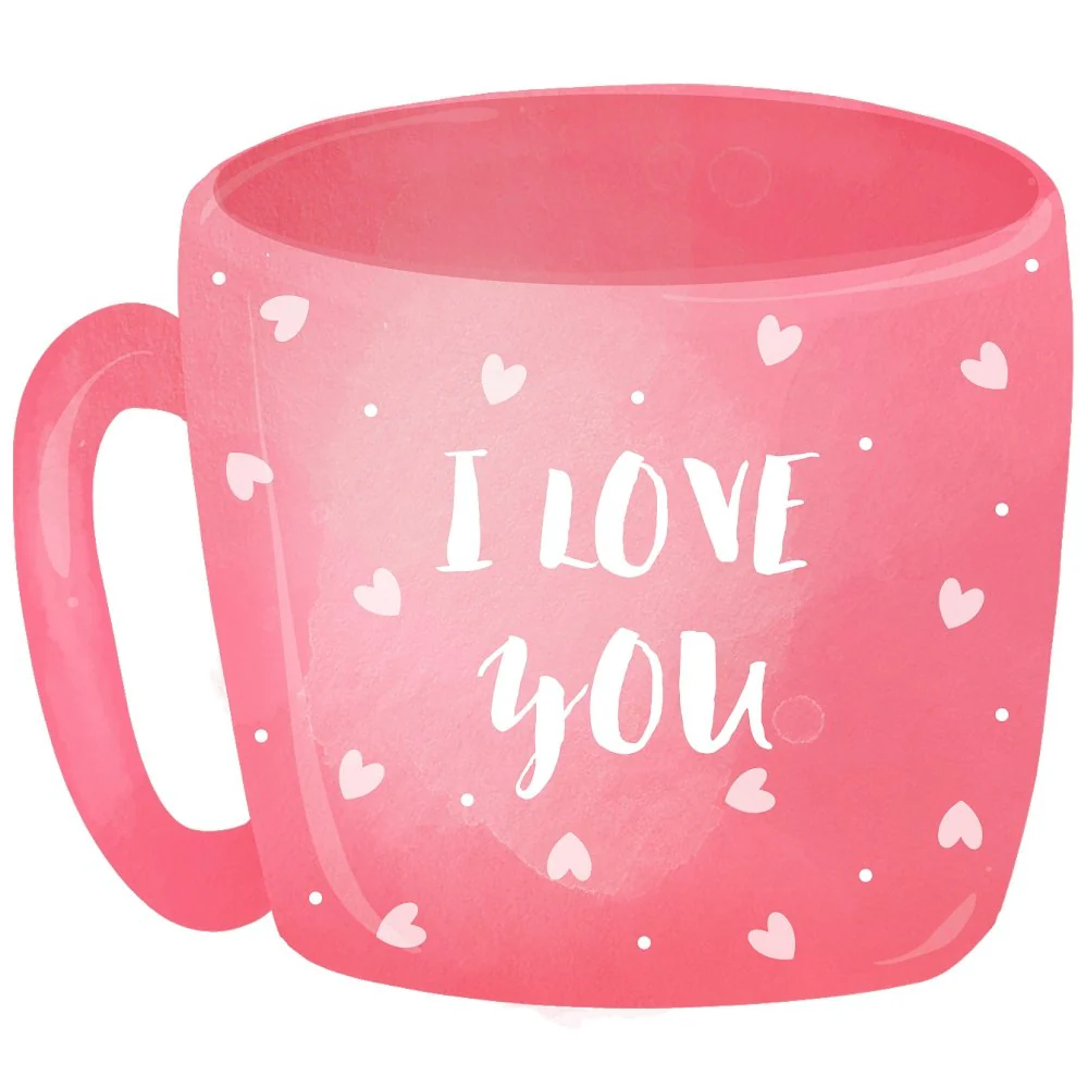 I Love You Gnomes Mug Fabric Panel