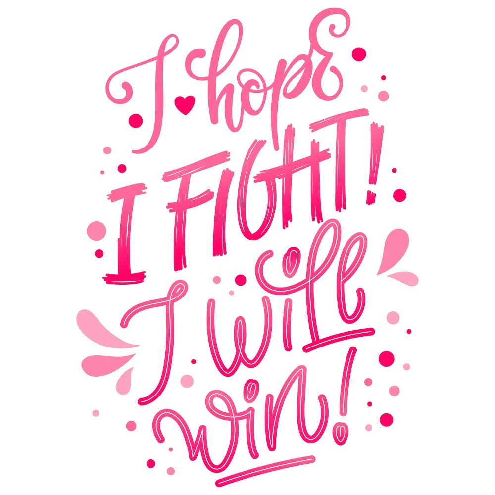I Will Win Breast Cancer Fabric Panel